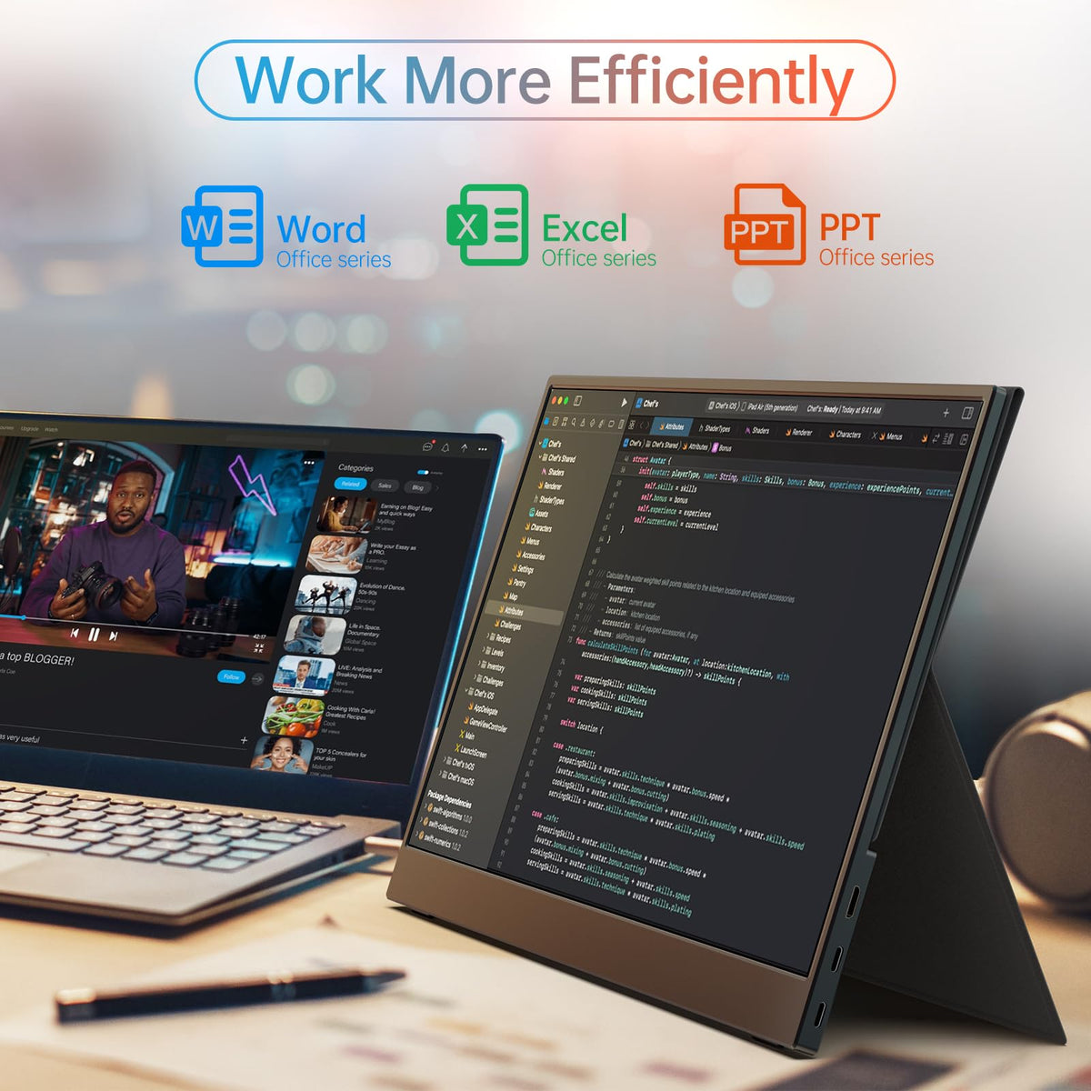 MNN 15.6" FHD 60Hz Portable Monitor USB-C HDMI IPS HDR Gaming Laptop Father Jim Norris notebooks