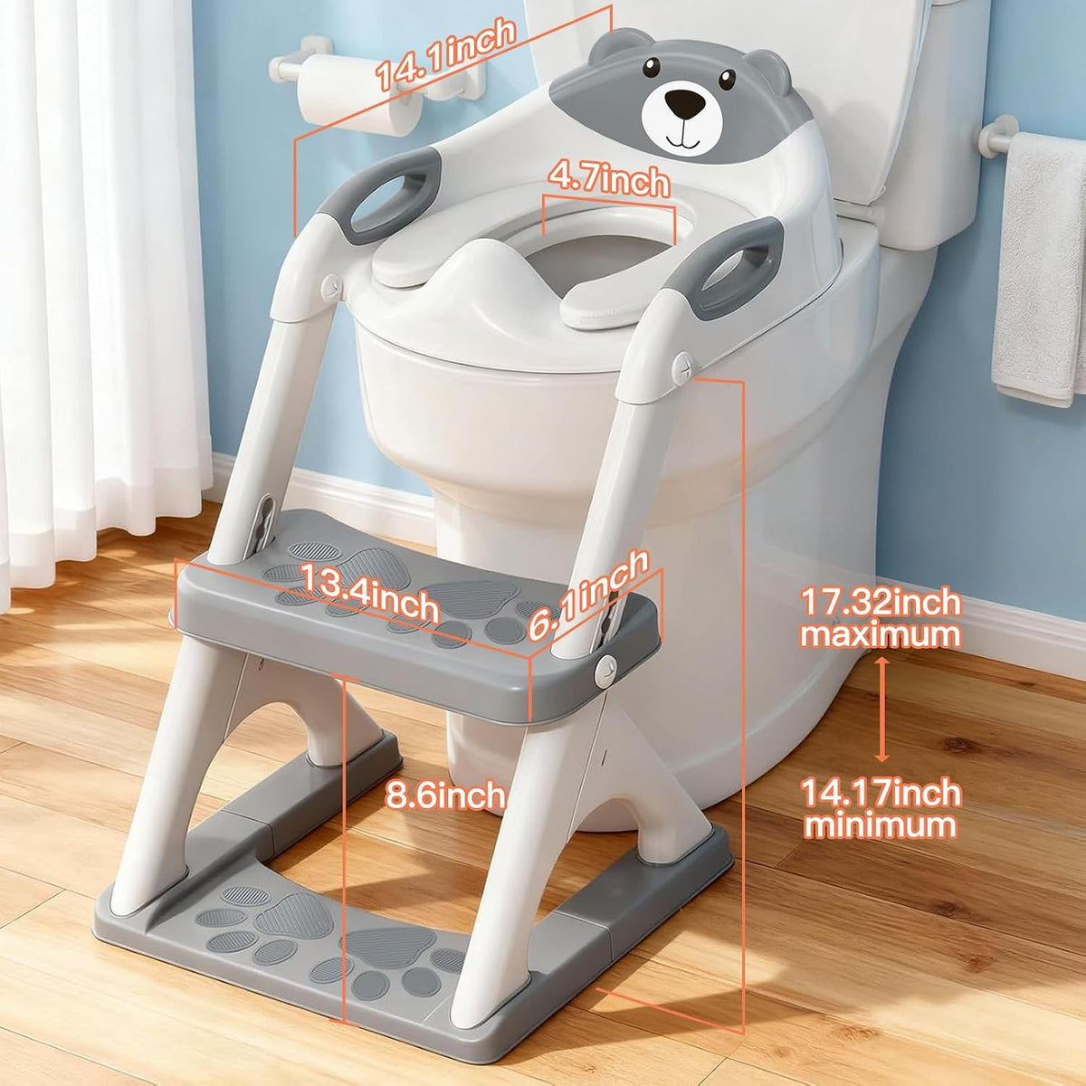 Potty Training Toilet for Toddlers, 2-in-1 Potty Training seat, Anti-Slip