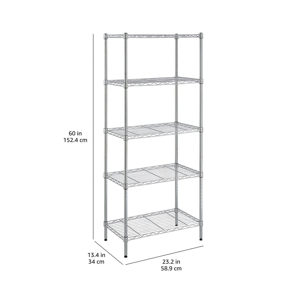 Amazon Basics 5-Shelf Adjustable Heavy Duty Steel Wire Storage Shelves for Garage