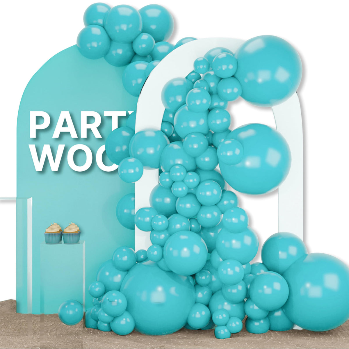 PartyWoo Assorted Colors Rainbow Balloons 50pcs Multicolor Colorful Color