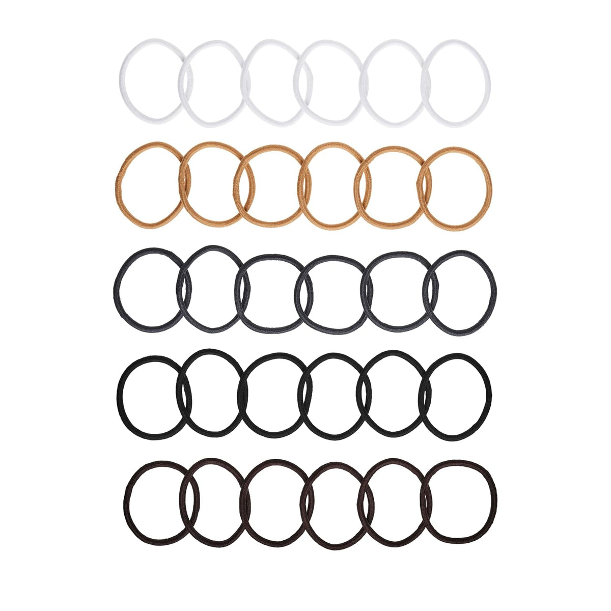 Goody Ouchless Elastic Hair Ties, 30 Ct, Brown, 4MM Rubber Bands, Pain-Free