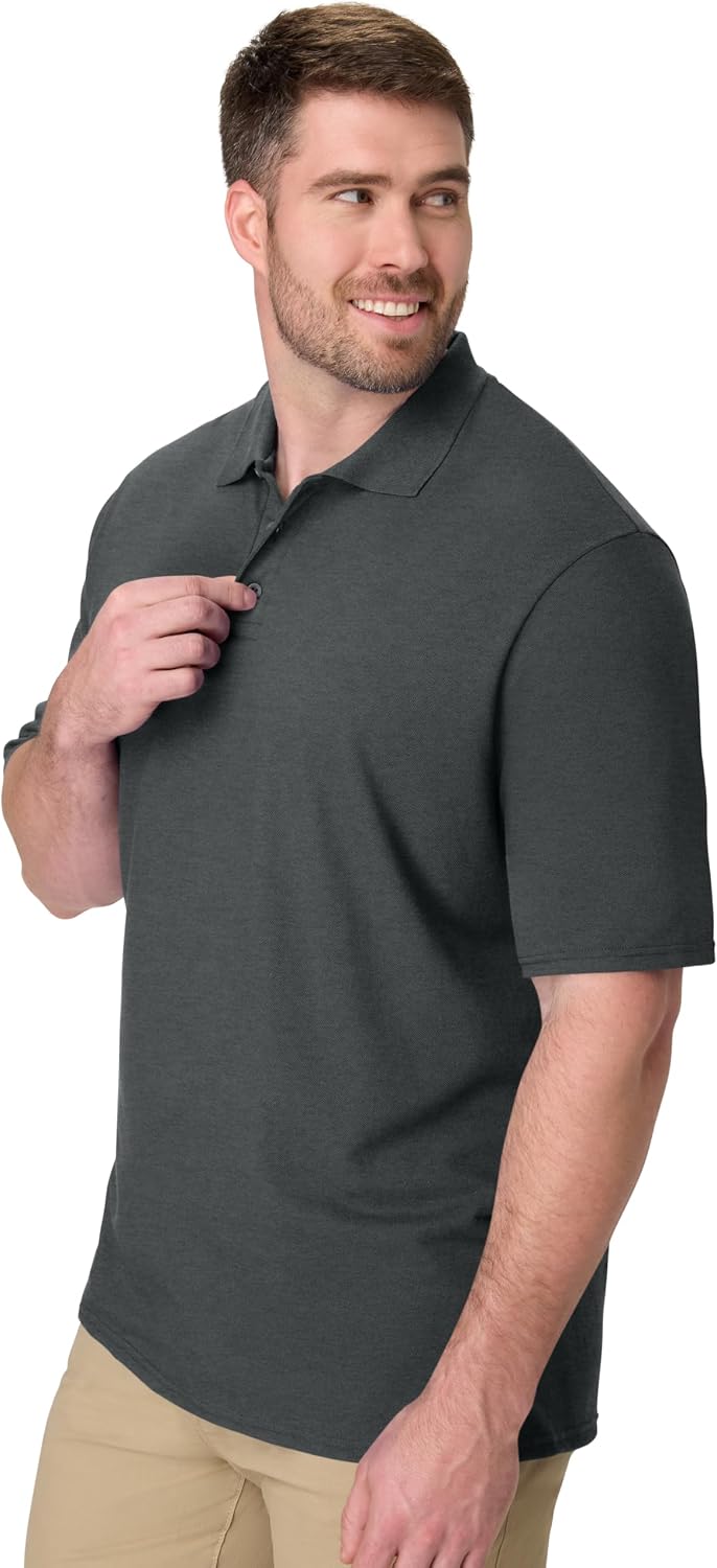 Hanes Men’s X-Temp Short Sleeve Polo Shirt, Midweight Men's Shirt