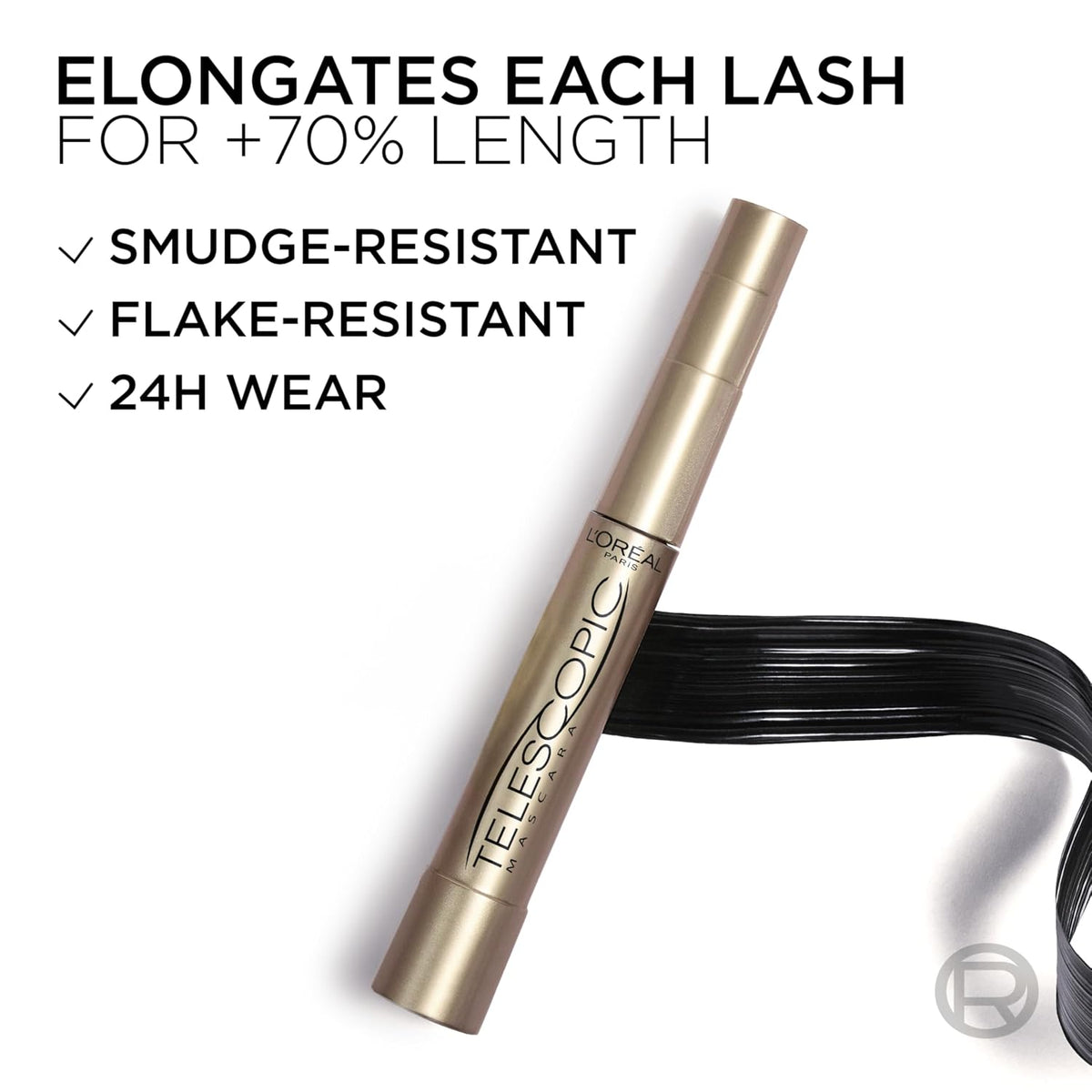 L’Oreal Paris Original Telescopic Mascara, Washable, Carbon Black