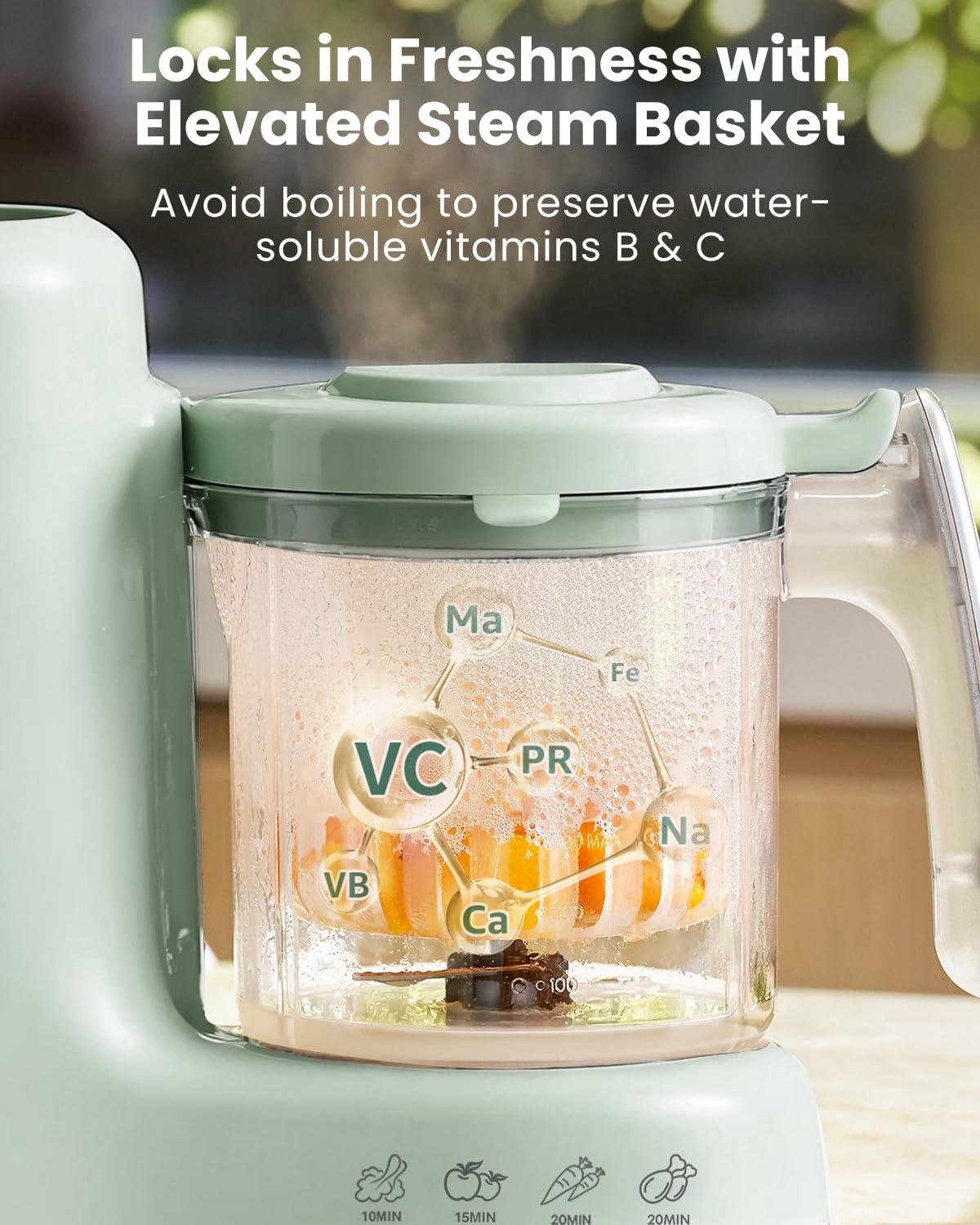 Grownsy Baby Food Maker, Steamer & Blender Baby Food Processor, White