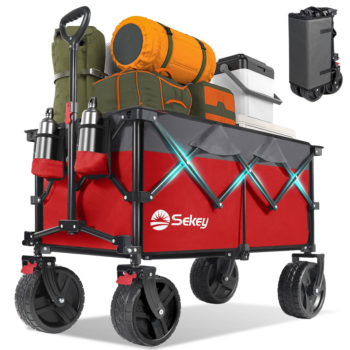 Sekey Lightweight Collapsible Wagon, 220 lb Capacity, Quick-Fold Cart Father Jim Norris notebooks