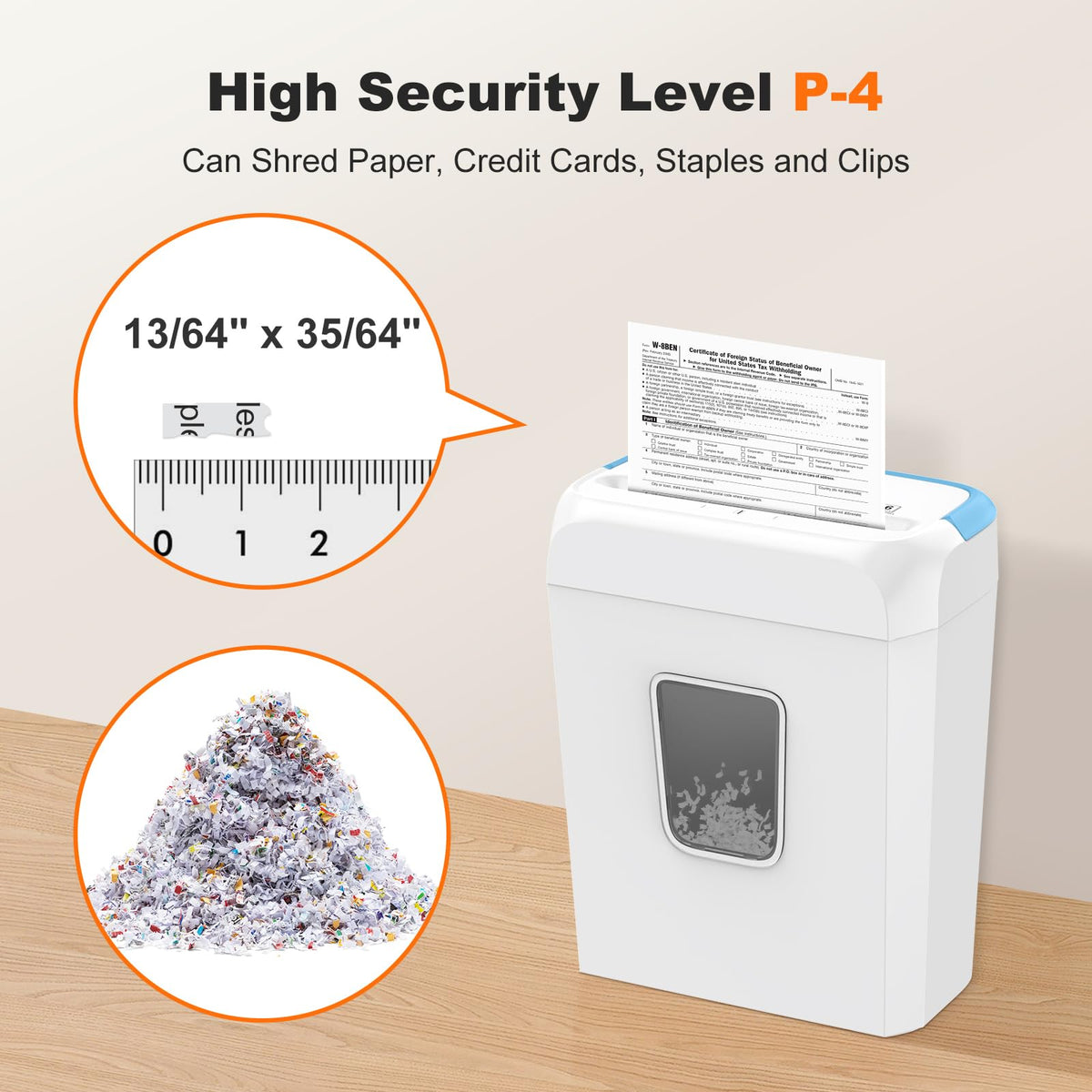 Bonsaii 6-Sheet Micro Cut Paper Shredder for Home, High Security Level P-4 Father Jim Norris notebooks