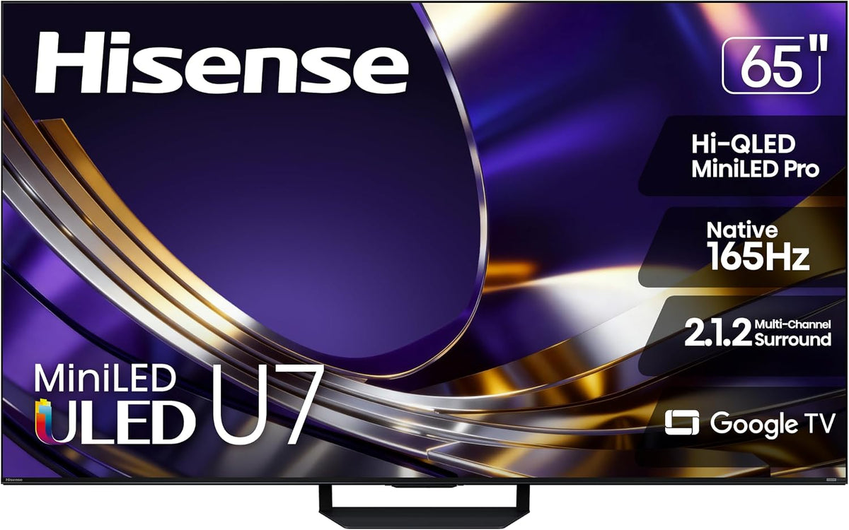 Hisense 65" U7 Mini-LED ULED 4K UHD Best Premium Gaming HDR Smart Google TV (65U7SG, 2026 NEW) - Hi-QLED, Native 165Hz, VRR 330, HDR10+, Dolby Vision IQ·Atmos, IMAX Enhanced, Anti-Reflection, 2.1.2 Ch Father Jim Norris notebooks
