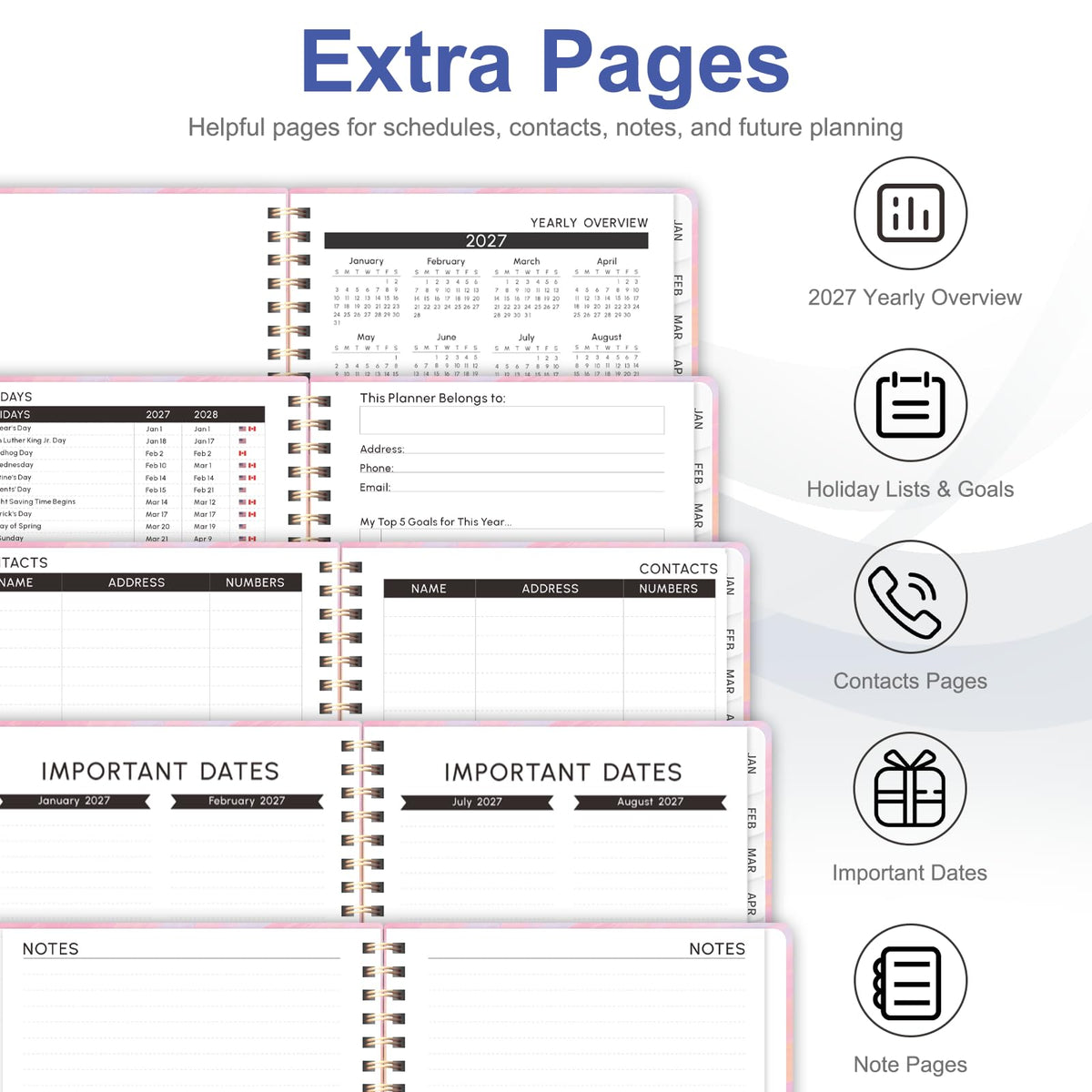 2027 Planner, Weekly and Monthly Calendar Planner Book, A5(6.3'' x 8.5'') Father Jim Norris notebooks