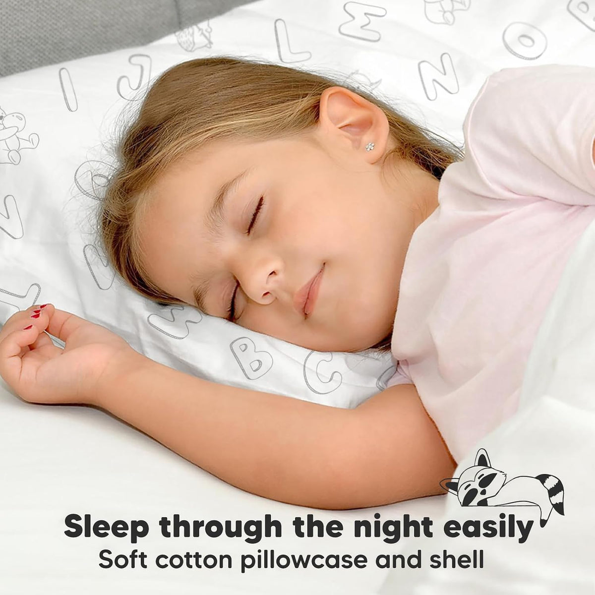 Toddler Pillow with Pillowcase, 13x18 My Little Dreamy Pillow (ABC Land)