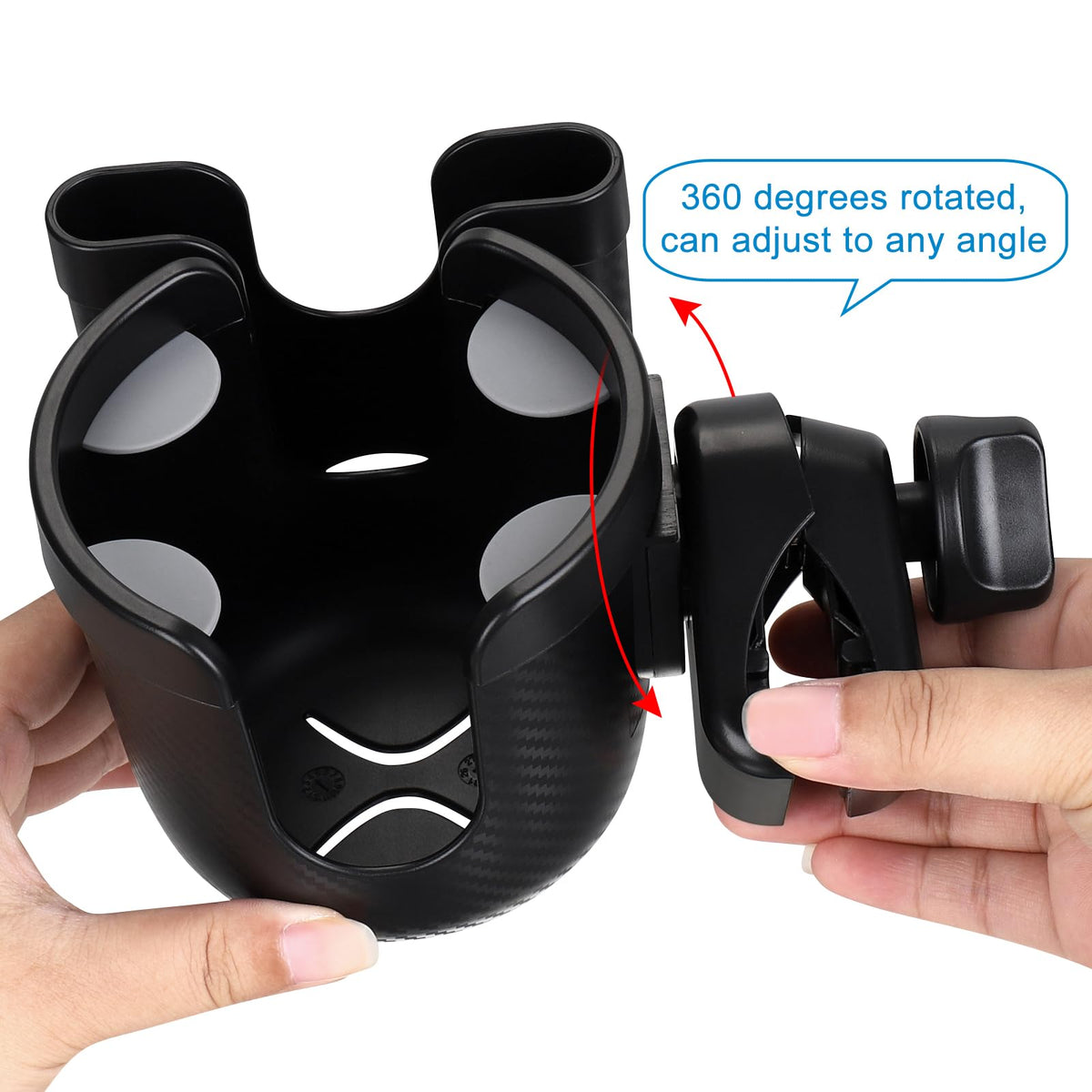 Accmor Stroller Cup Holder with Phone Holder, Bike Cup Holder, Walker Scooter Wheelchair Cup Holder Attachment, Universal Cup Holder for Uppababy Graco Strollers