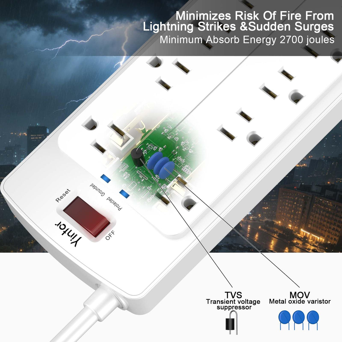 Yintar 6Ft Surge Protector Power Strip with 6 Outlets & 3 USB Ports, Black Father Jim Norris notebooks