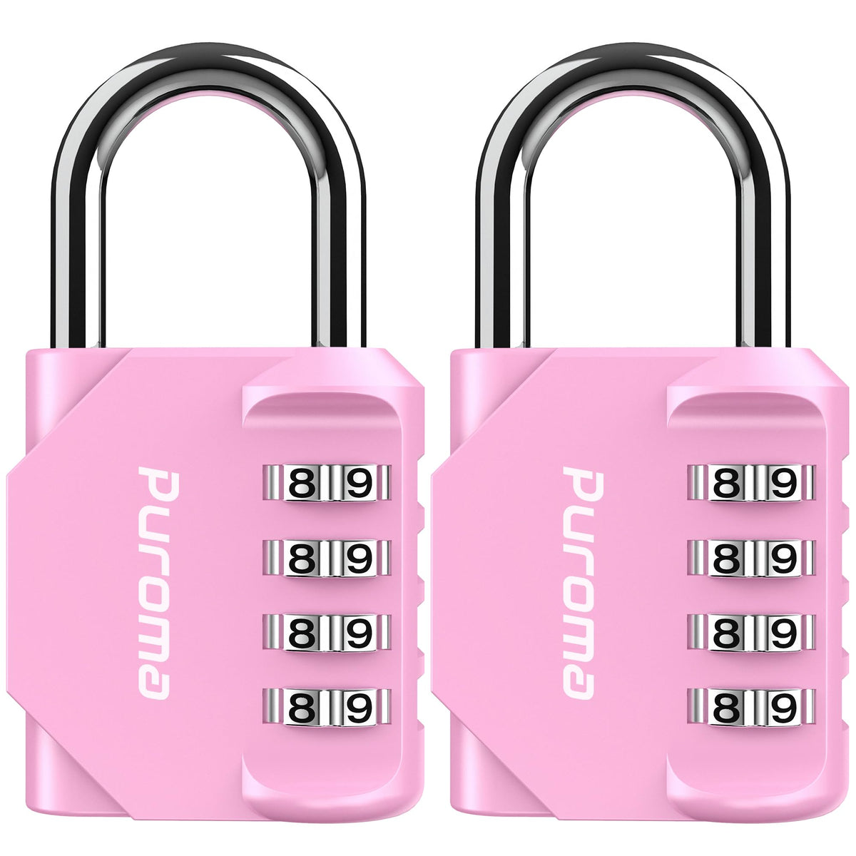 Puroma 2 Pack Combination Lock Locker 4 Digits Combo Padlock Gym Black