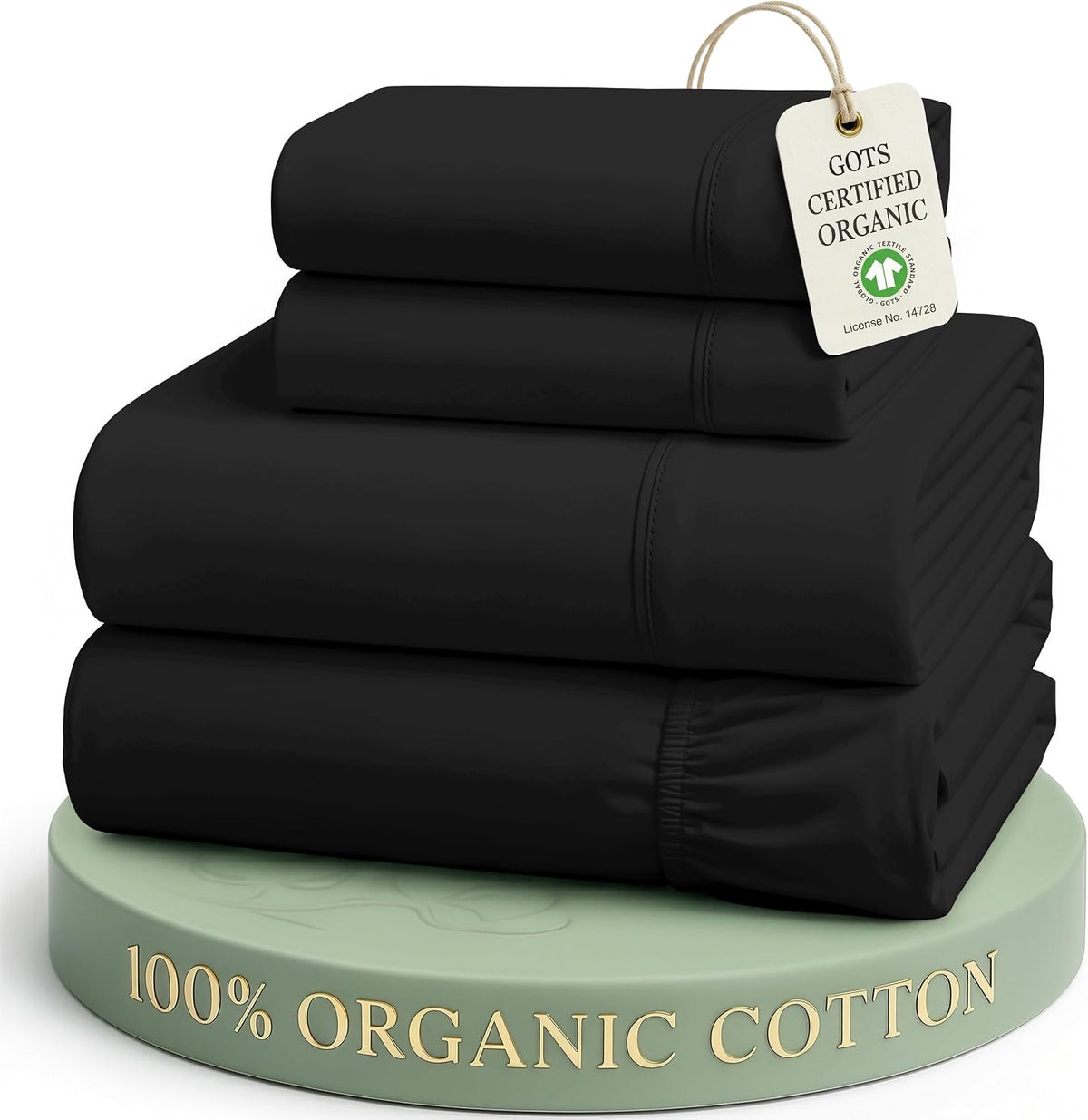 LANE LINEN California King Sheets 100% Organic Cotton 4pc Percale - White