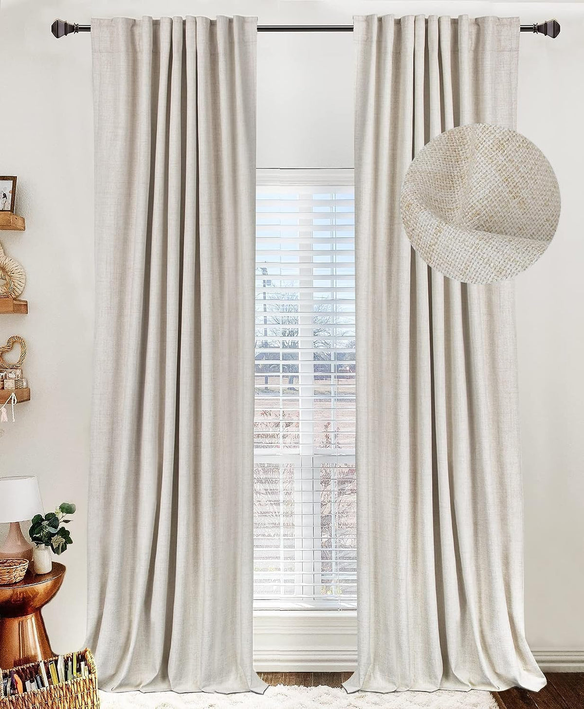 Blush Pink Total Blackout Sliding Door Curtains 96 Inches Long