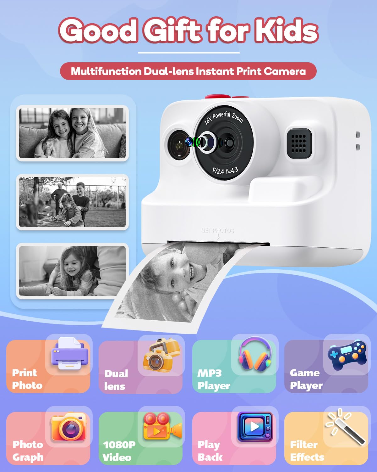 Dylanto Kids Camera Instant Print,1080P Kids Instant Cameras that Print Photos,Christmas Birthday Gifts for Girls Age 3-12,Portable Toy for 3 4 5 6 7 8 9 10 Year Old Girls Boys Pink Father Jim Norris notebooks