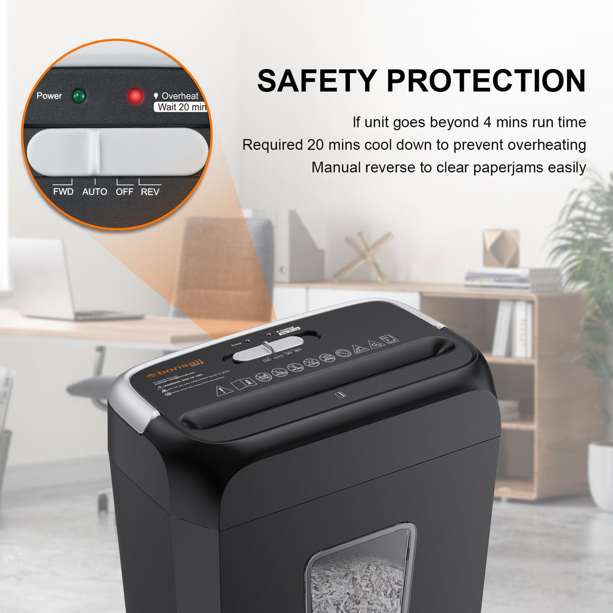 Bonsaii 6-Sheet Micro Cut Paper Shredder for Home, High Security Level P-4 Father Jim Norris notebooks