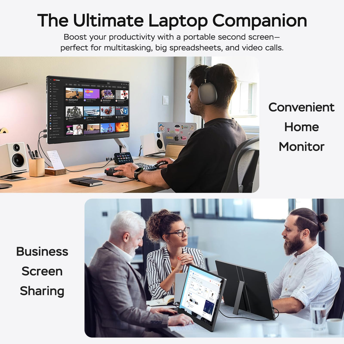 MNN 15.6" FHD 60Hz Portable Monitor USB-C HDMI IPS HDR Gaming Laptop Father Jim Norris notebooks
