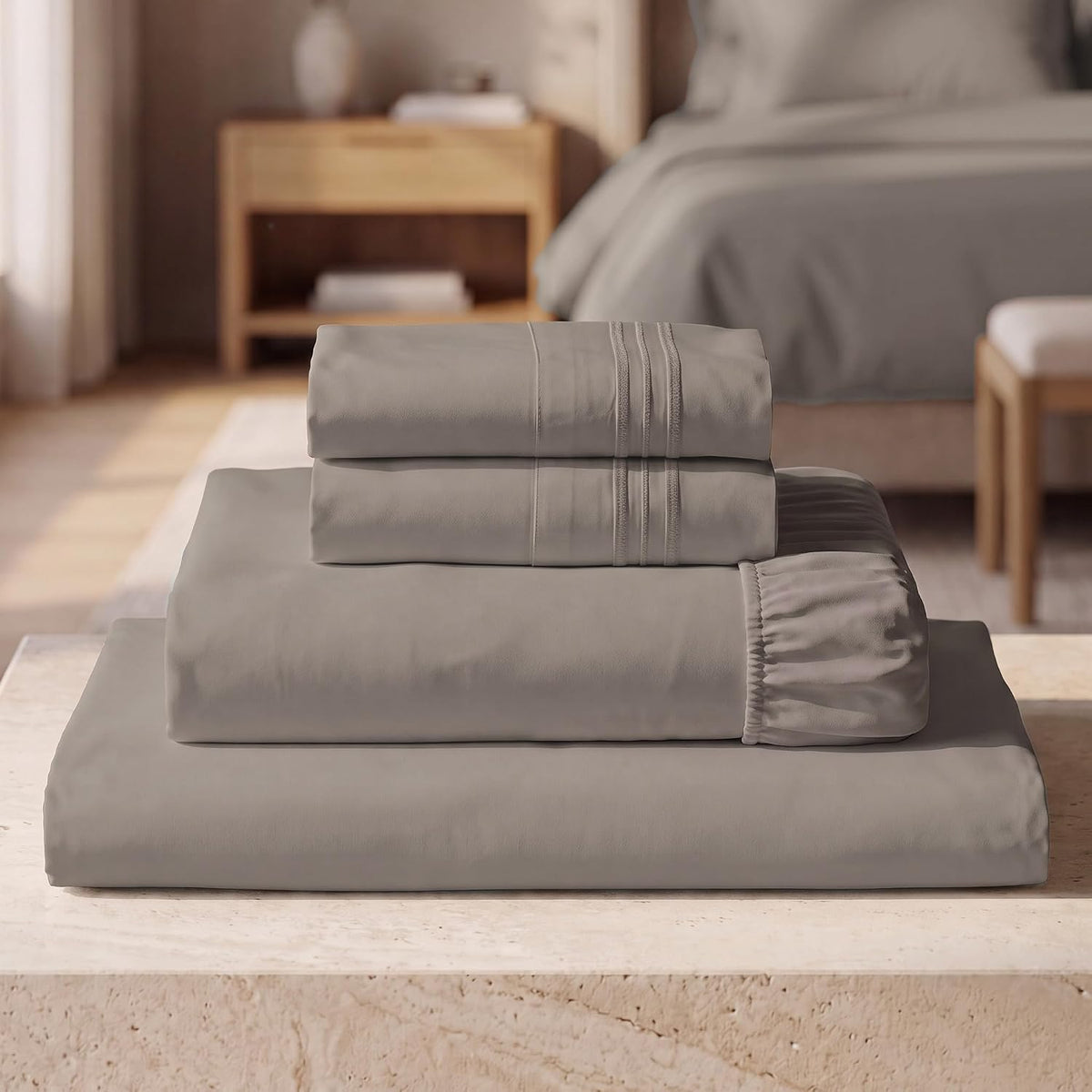 Mellanni Iconic 3-Piece Bed Sheet Set, 16" Deep Pocket (Twin, White)