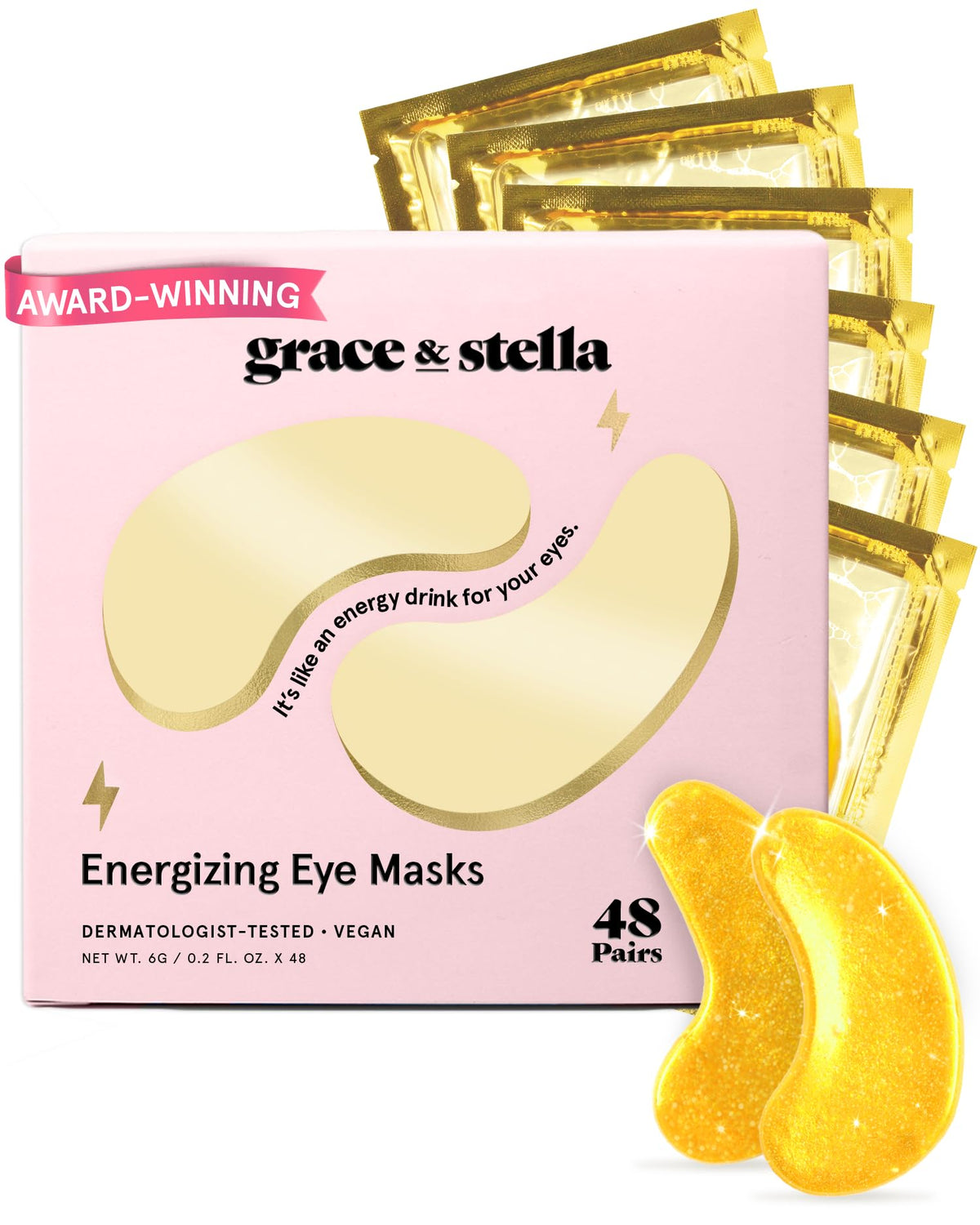 grace & stella Award Winning Eye Patches for Women (24 Pairs, Gold)