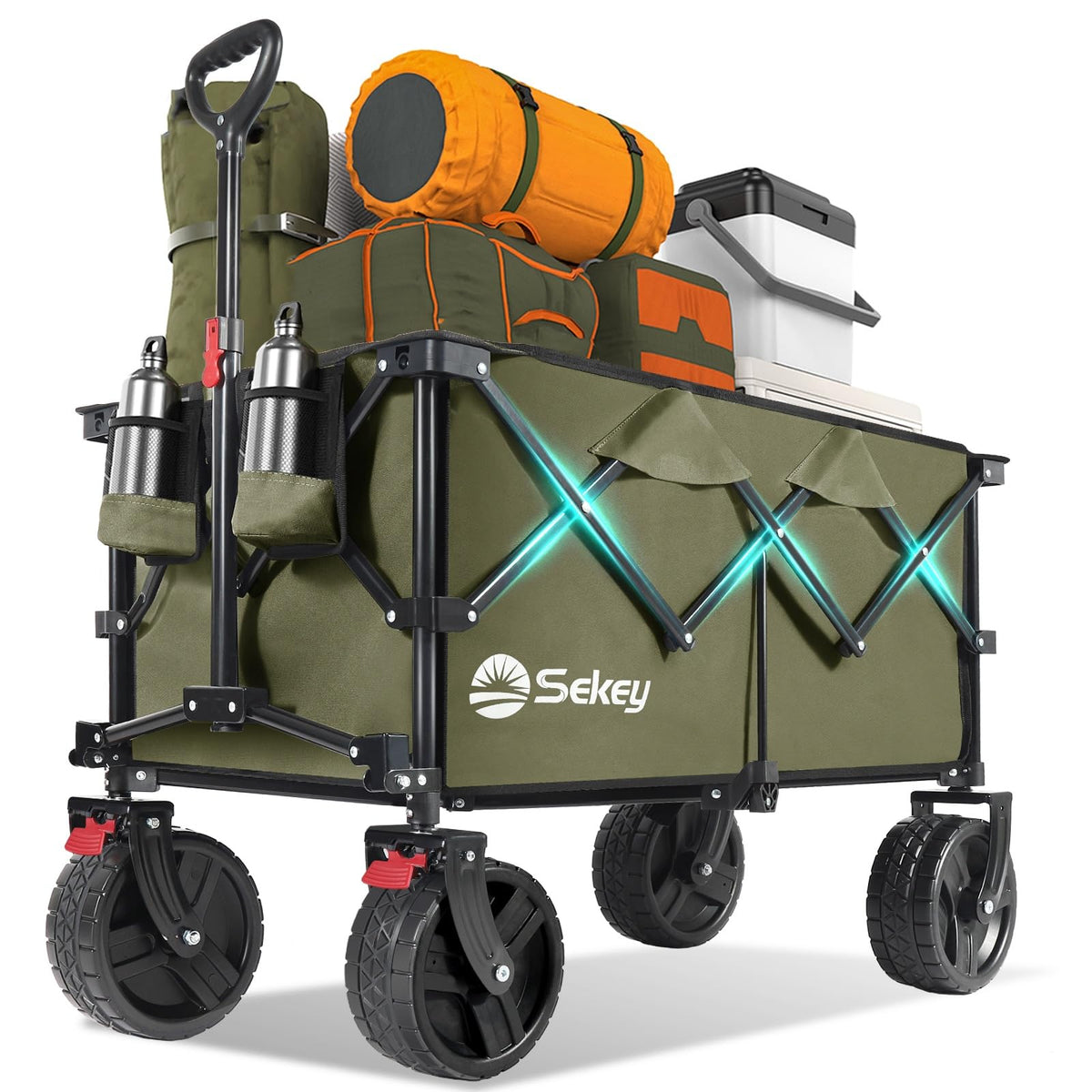 Sekey Lightweight Collapsible Wagon, 220 lb Capacity, Quick-Fold Cart Father Jim Norris notebooks