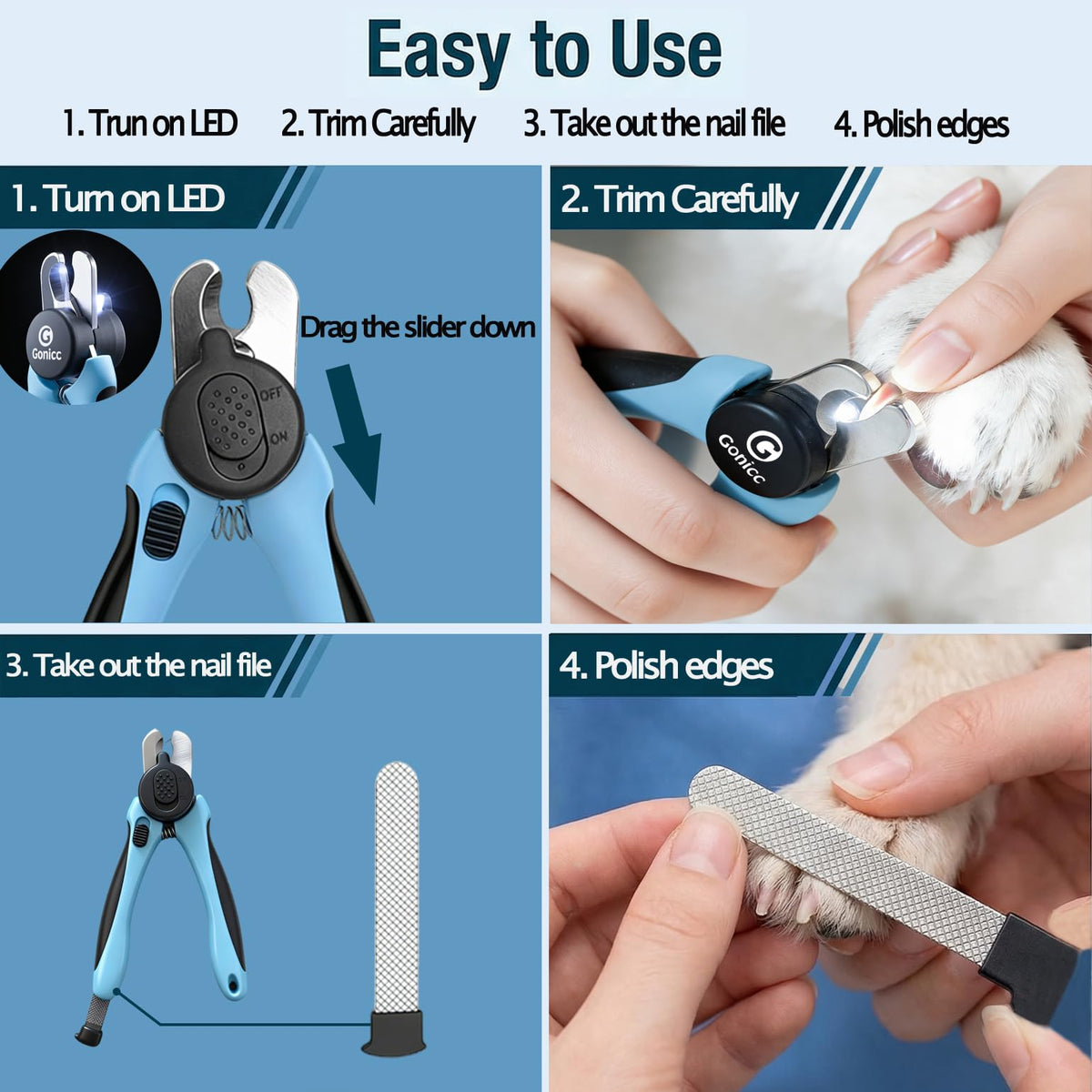gonicc Professional Dog & Cat, Small Animals Nail Clippers & Trimmers