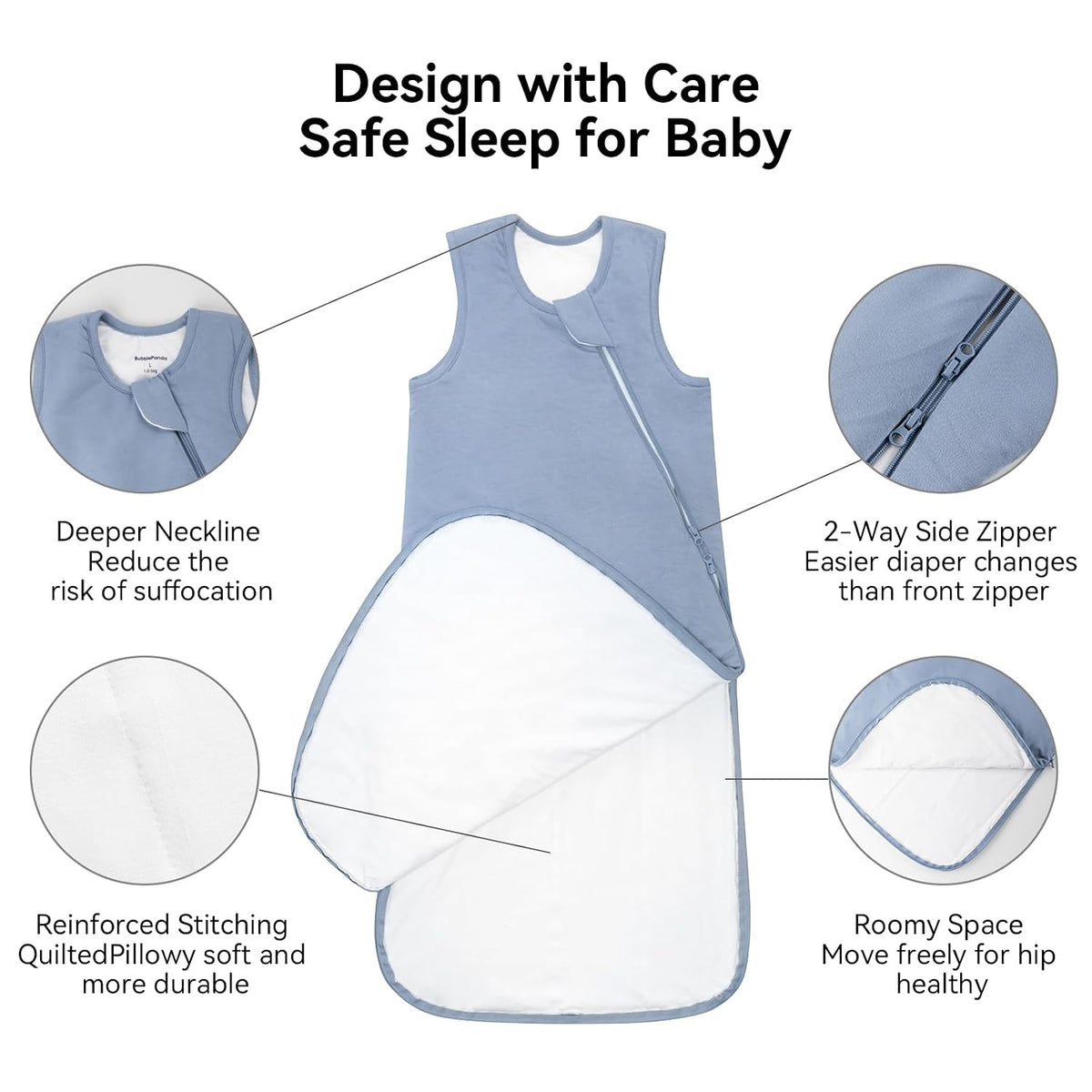 BubblePanda Rayon Made from Bamboo Sleep Sack 6-12 Months 1.0 Tog Baby