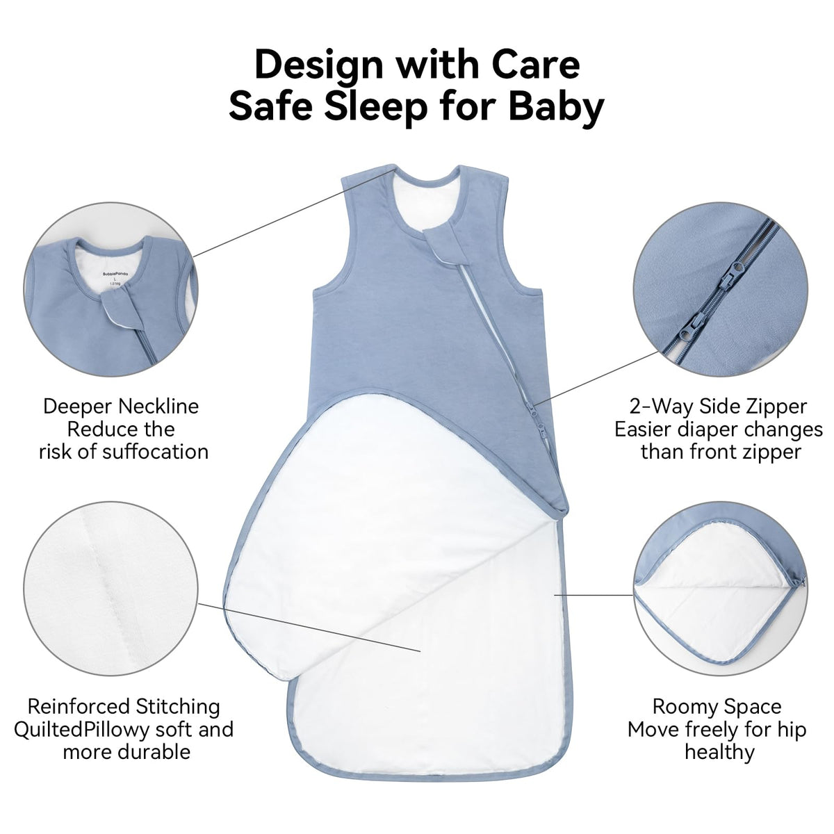 BubblePanda Rayon Made from Bamboo Sleep Sack 6-12 Months 1.0 Tog Baby
