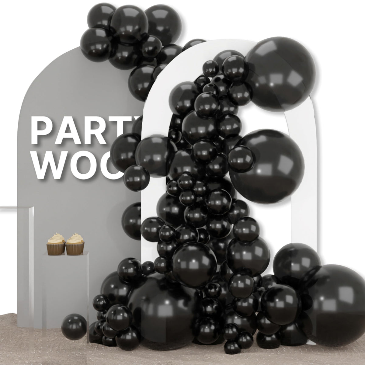 PartyWoo Assorted Colors Rainbow Balloons 50pcs Multicolor Colorful Color