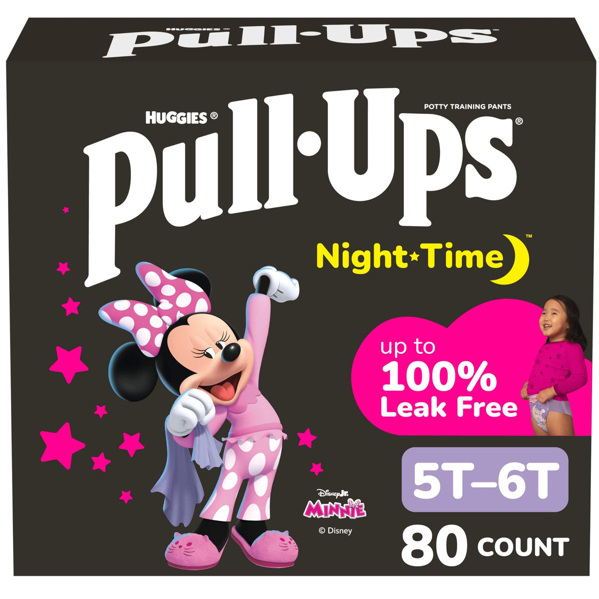 Pull-Ups Girls' Night-Time Potty Training Pants, Size 4T-5T, 52 Count