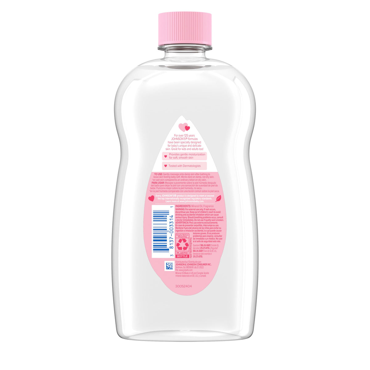 Johnson's Baby Oil, Hypoallergenic, 3 fl oz