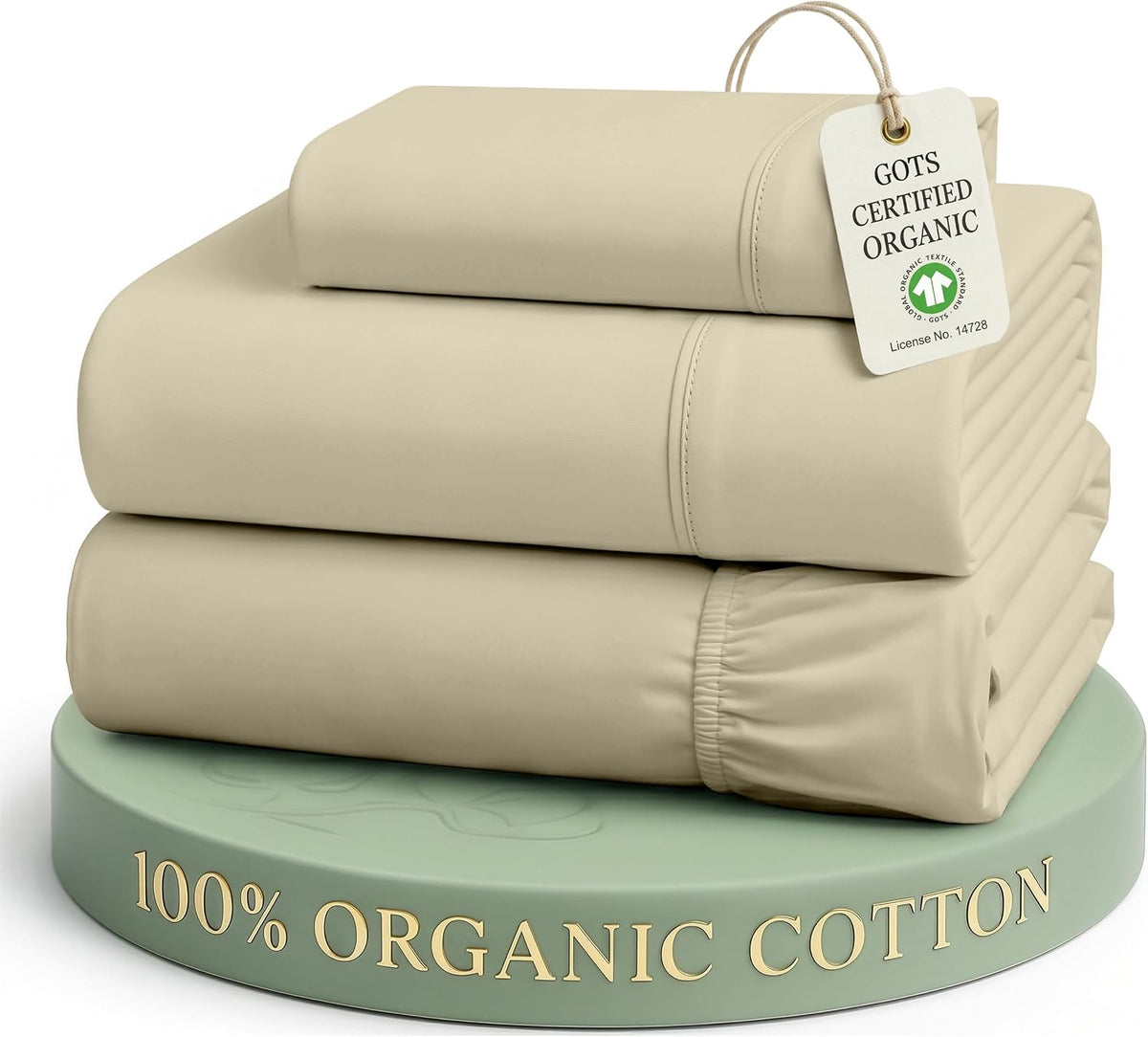 LANE LINEN California King Sheets 100% Organic Cotton 4pc Percale - White