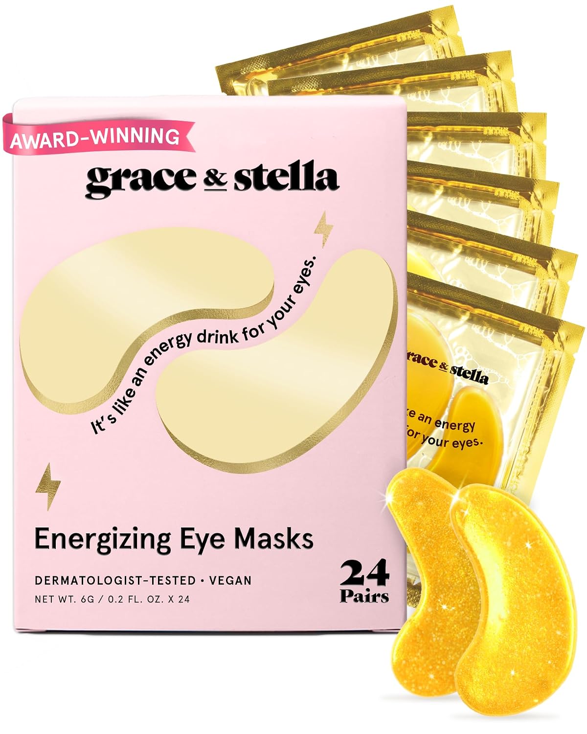 grace & stella Award Winning Eye Patches for Women (24 Pairs, Gold)