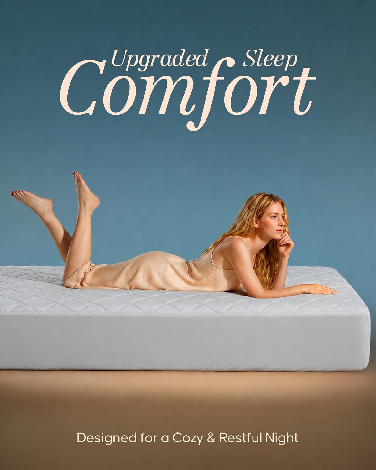 Queen Mattress Pad, Quilted Mattress Protector Topper fits 16" Deep Pocket