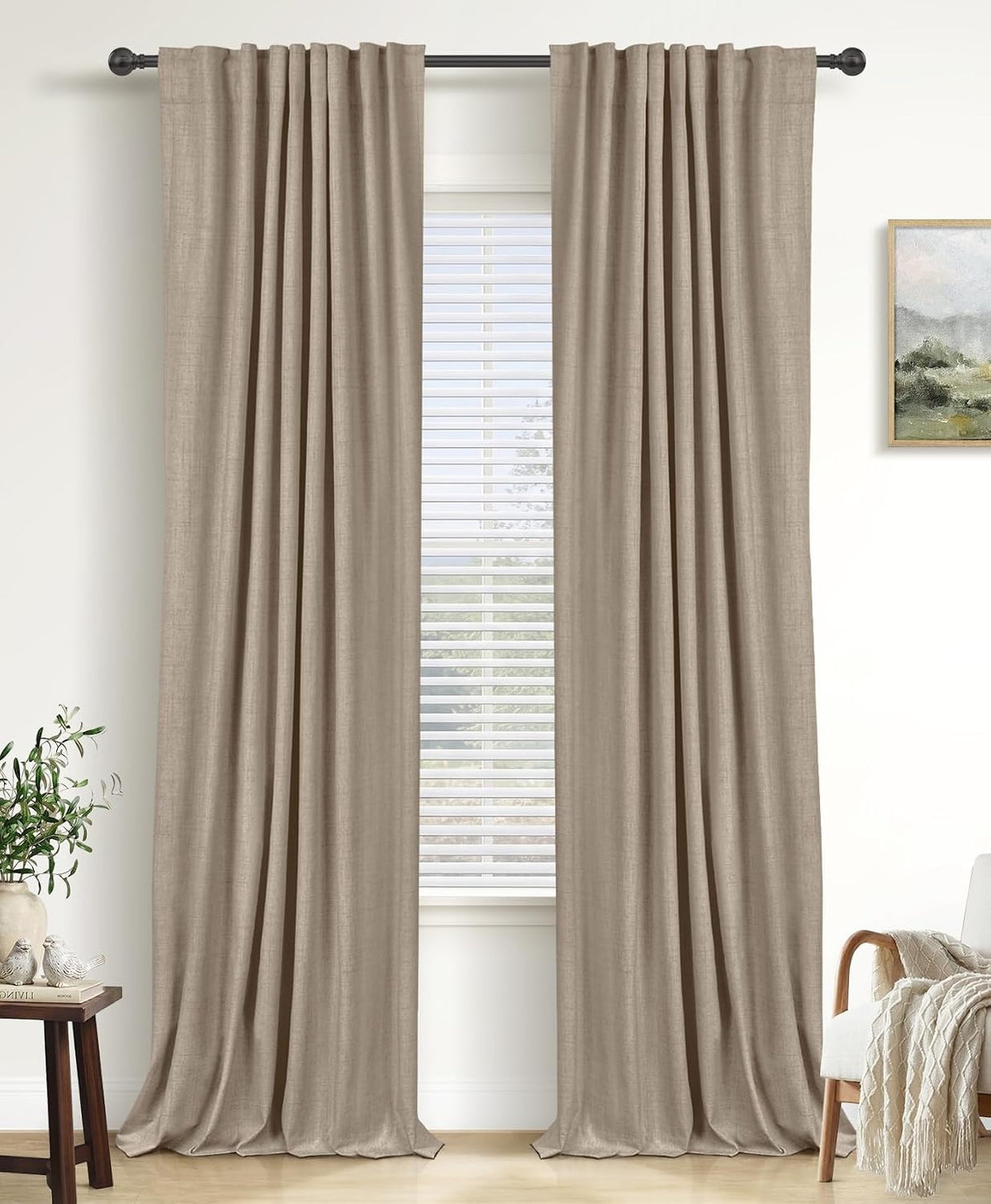 Blush Pink Total Blackout Sliding Door Curtains 96 Inches Long