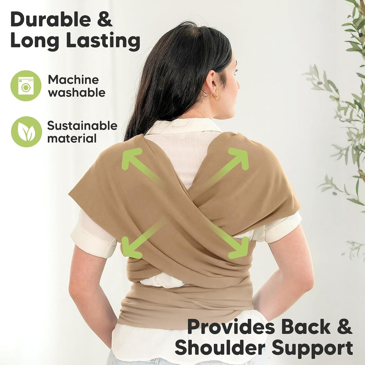 KeaBabies Baby Wrap Carrier, All in 1 Original Baby Carrier, Trendy Black