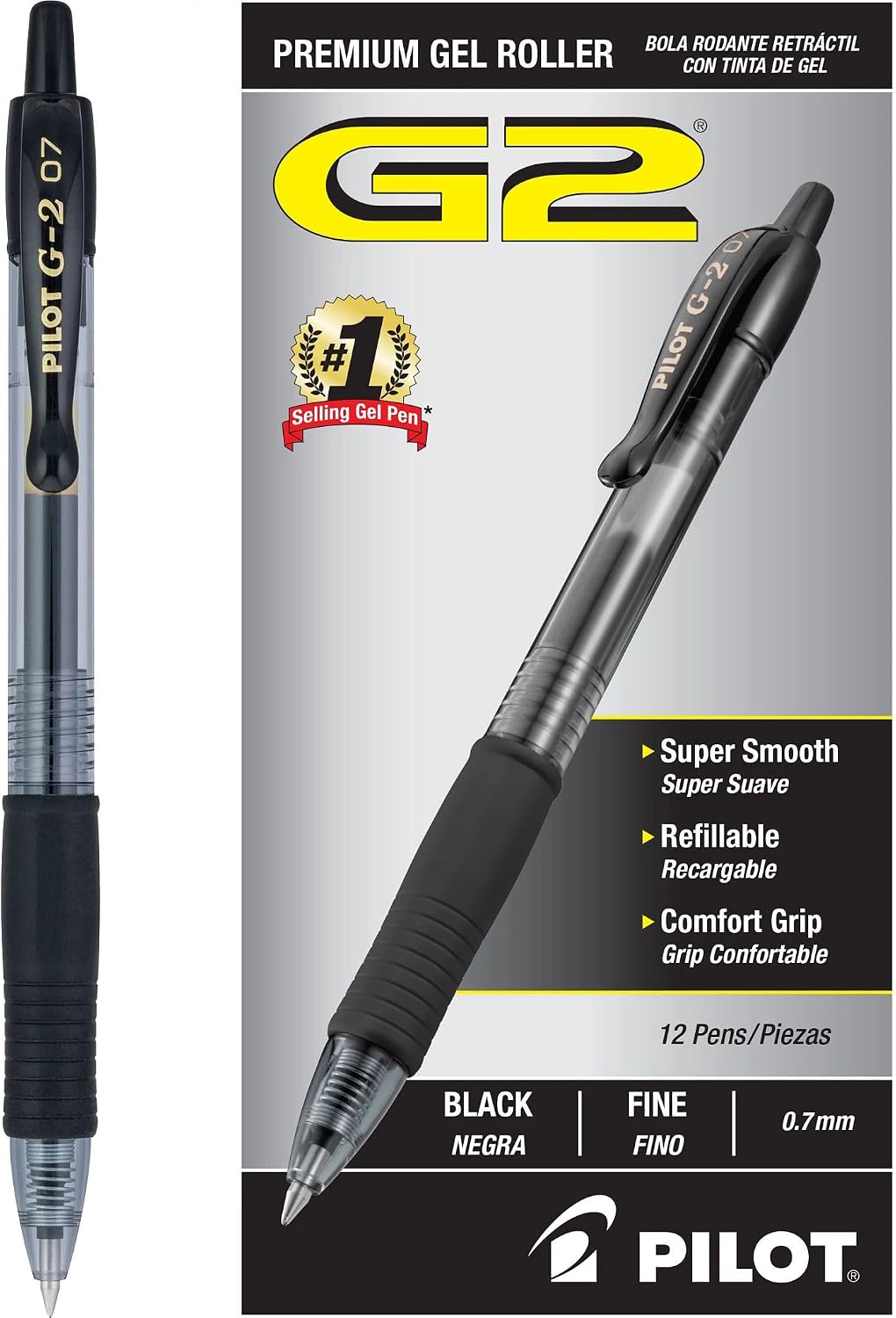 PILOT G2 Premium Gel Pens, Fine Point 0.7mm, Black Ink, 12-Pack Father Jim Norris notebooks