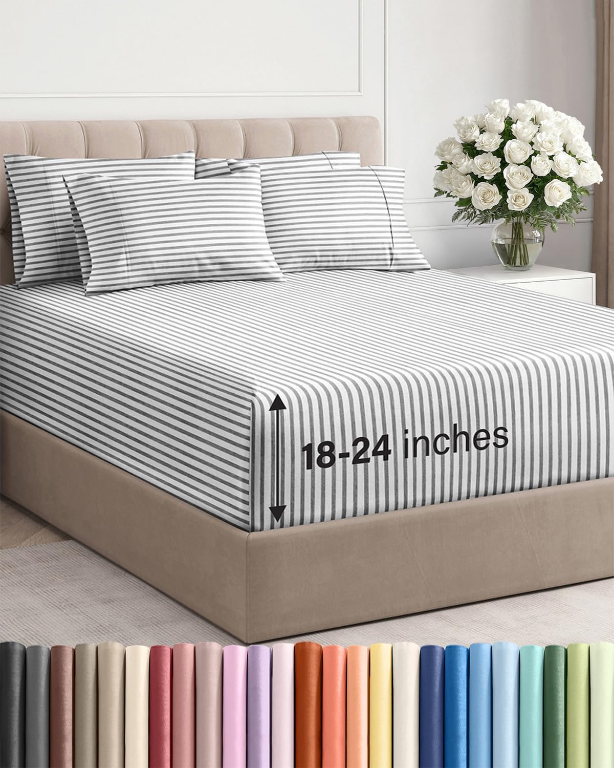 CGK Extra Deep Twin XL Sheet Set - 4pc College Dorm Room - Coral