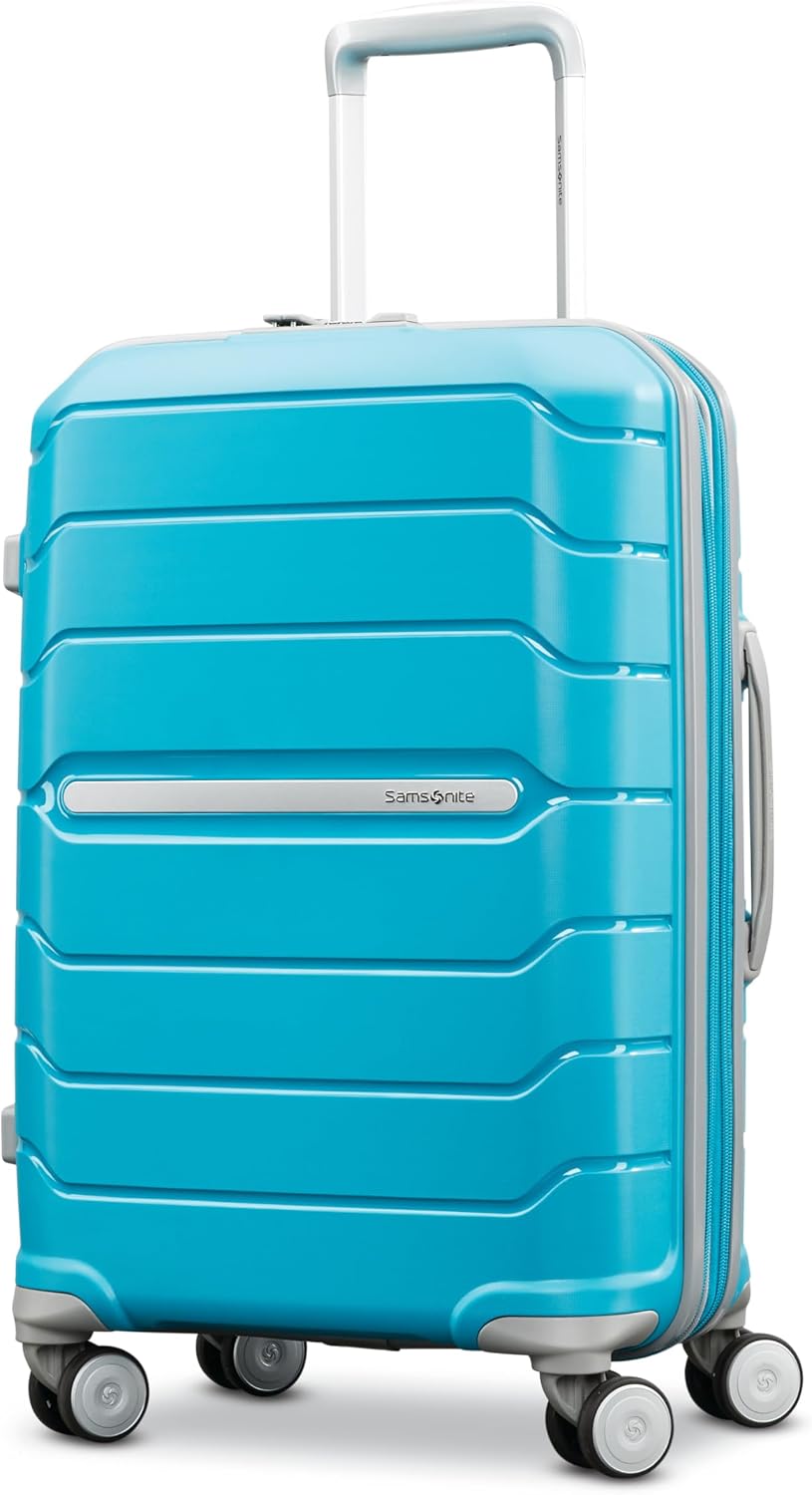 Samsonite Freeform Medium Luggage with Dual 360° Spinner Wheels - Checked Suitcase - TSA Lock, Airline-Approved - Lightweight Durable Polypropylene Expandable Hardshell - Amethyst Purple