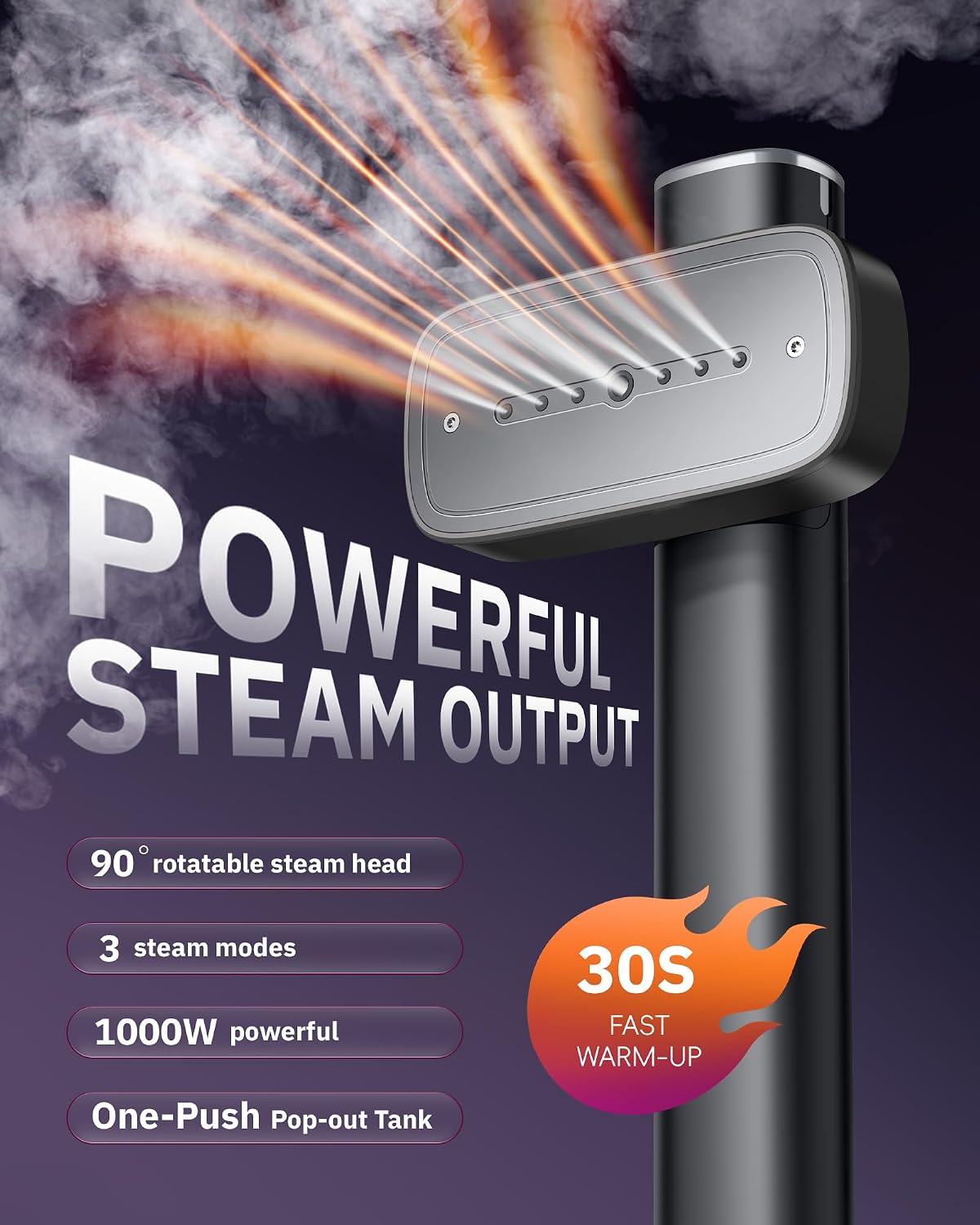 OGHom Steamer for Clothes, 110-240V Travel Steamer & Iron 2 in 1, 1000W Powerful Steam.