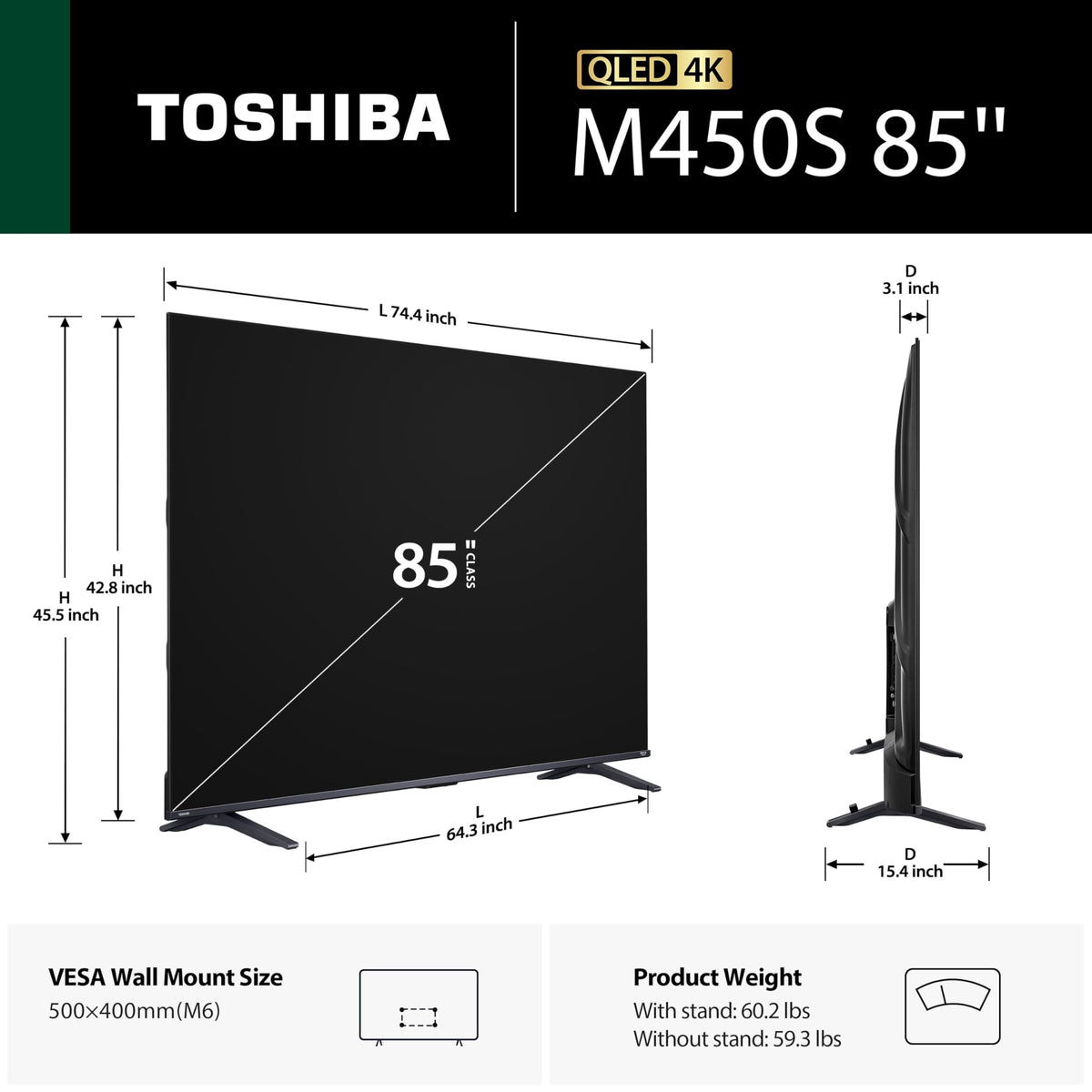 TOSHIBA 75" Class M450 Series QLED 4K UHD Smart Fire TV, Voice Remote with Alexa, Stream Live TV Without Cable Father Jim Norris notebooks