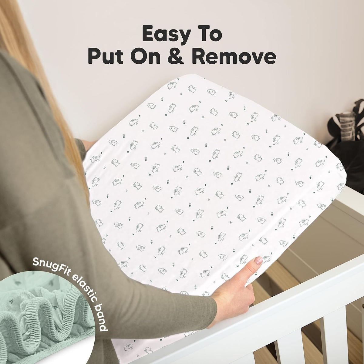 KeaBabies 2pk Organic Cotton Crib Sheets for Boys Girls 52x28, ABC Land Sky