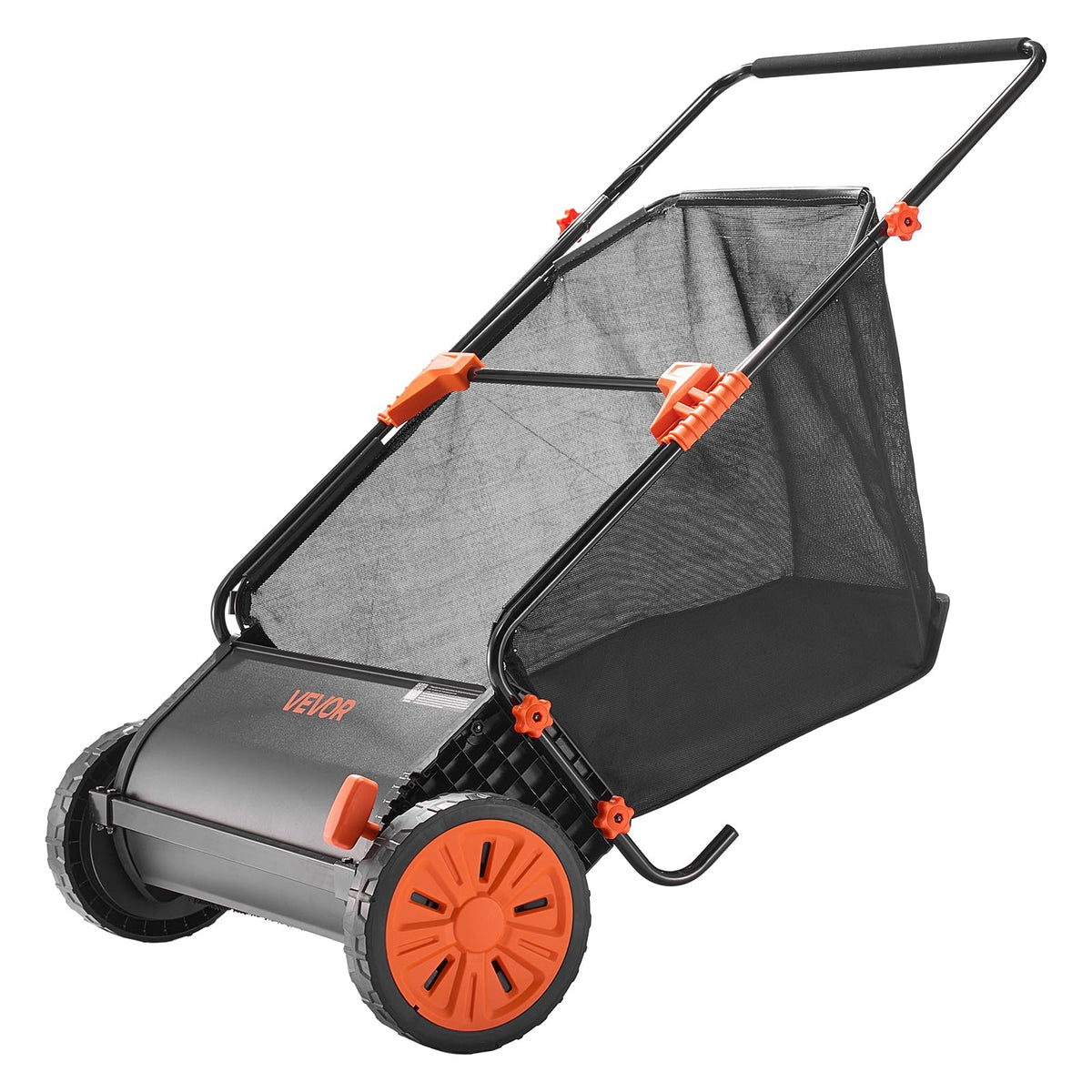 VEVOR Push Lawn Sweeper 26 in Leaf & Grass Collector 7 cu. ft. Hopper Bag Father Jim Norris notebooks