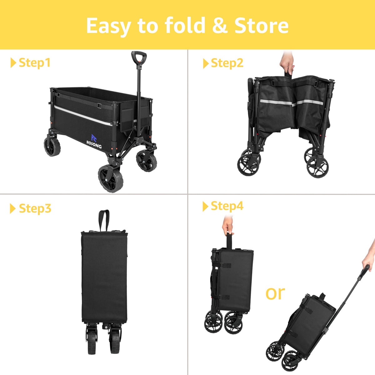 ROSONG Collapsible Wagon Cart with Wheels Foldable - Folding Utility Heavy Duty Wagons Carts for Grocery Sports Garden Shopping Camping Wheelbarrows (Pink, 120L) Father Jim Norris notebooks