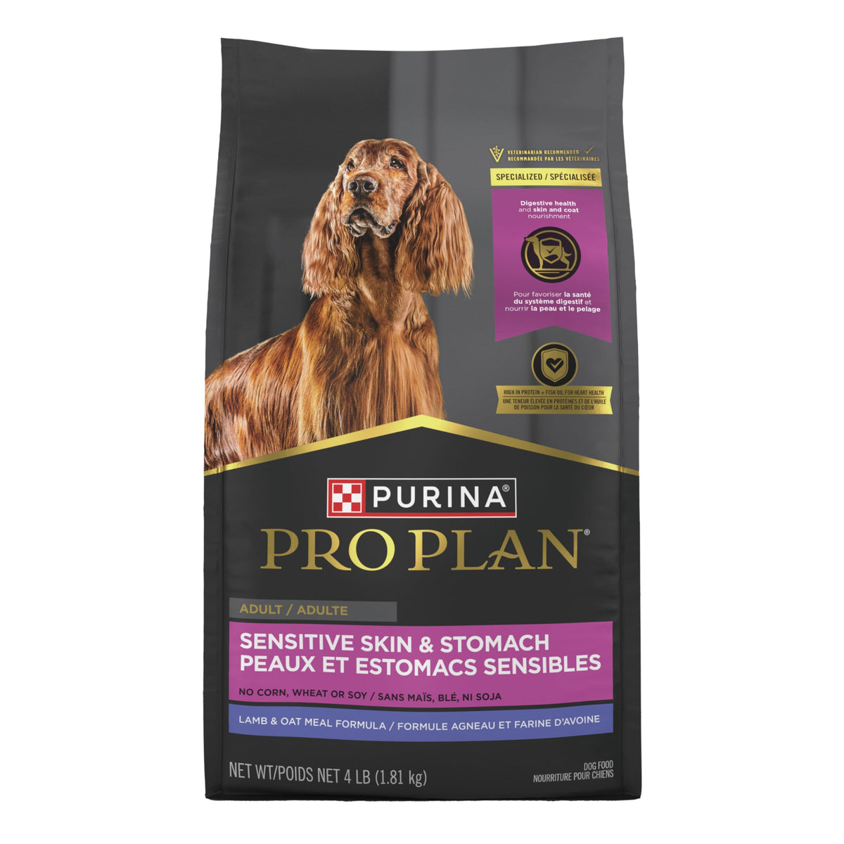 Purina Pro Plan Sensitive Skin & Stomach Dry Dog Food, Salmon, 16 lb Bag