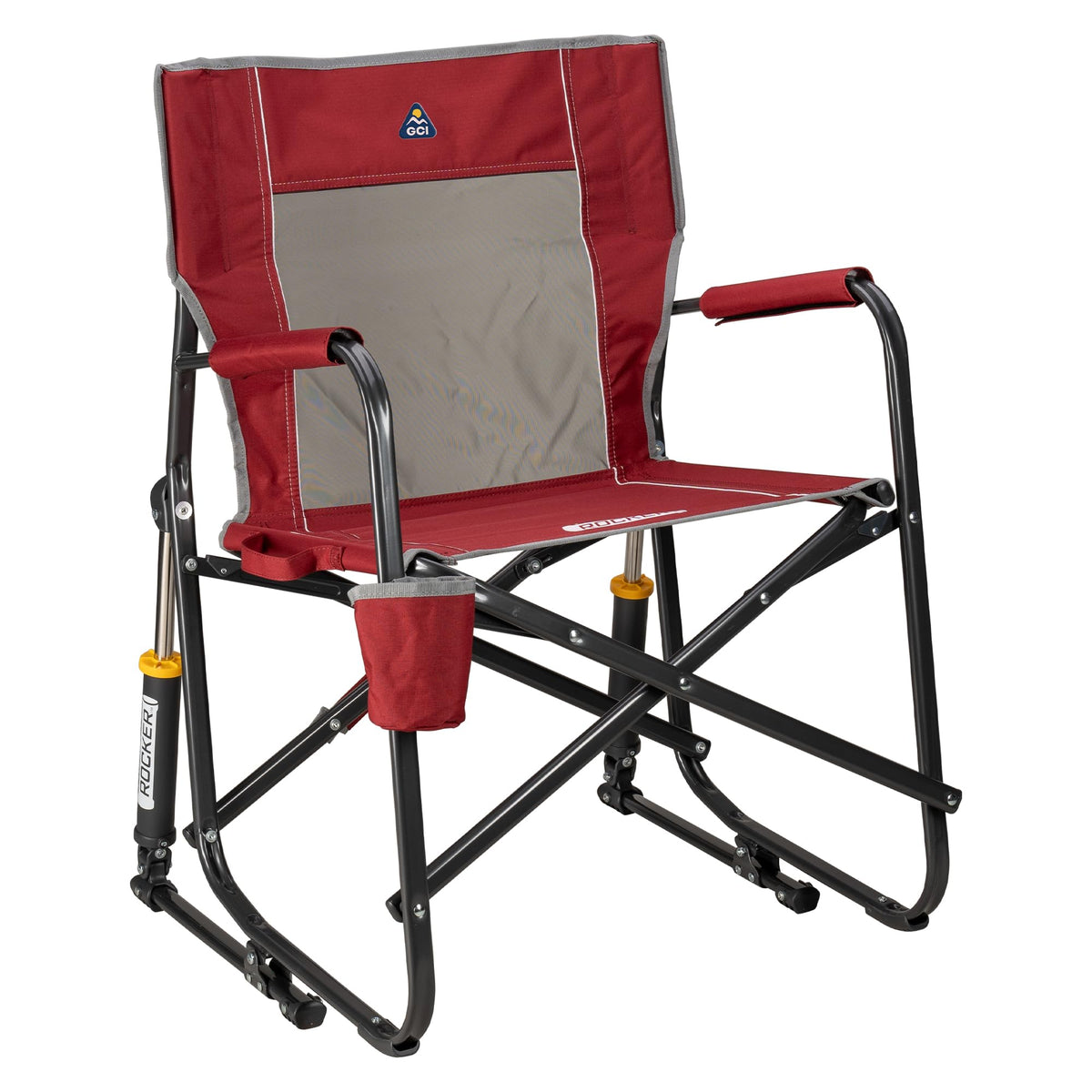 GCI Outdoor Freestyle Rocker XL with Side Table Camping Chair | Portable Folding Rocking Chair with Solid, Durable Armrests, Drink Holder & Comfortable Backrest — Black Father Jim Norris notebooks