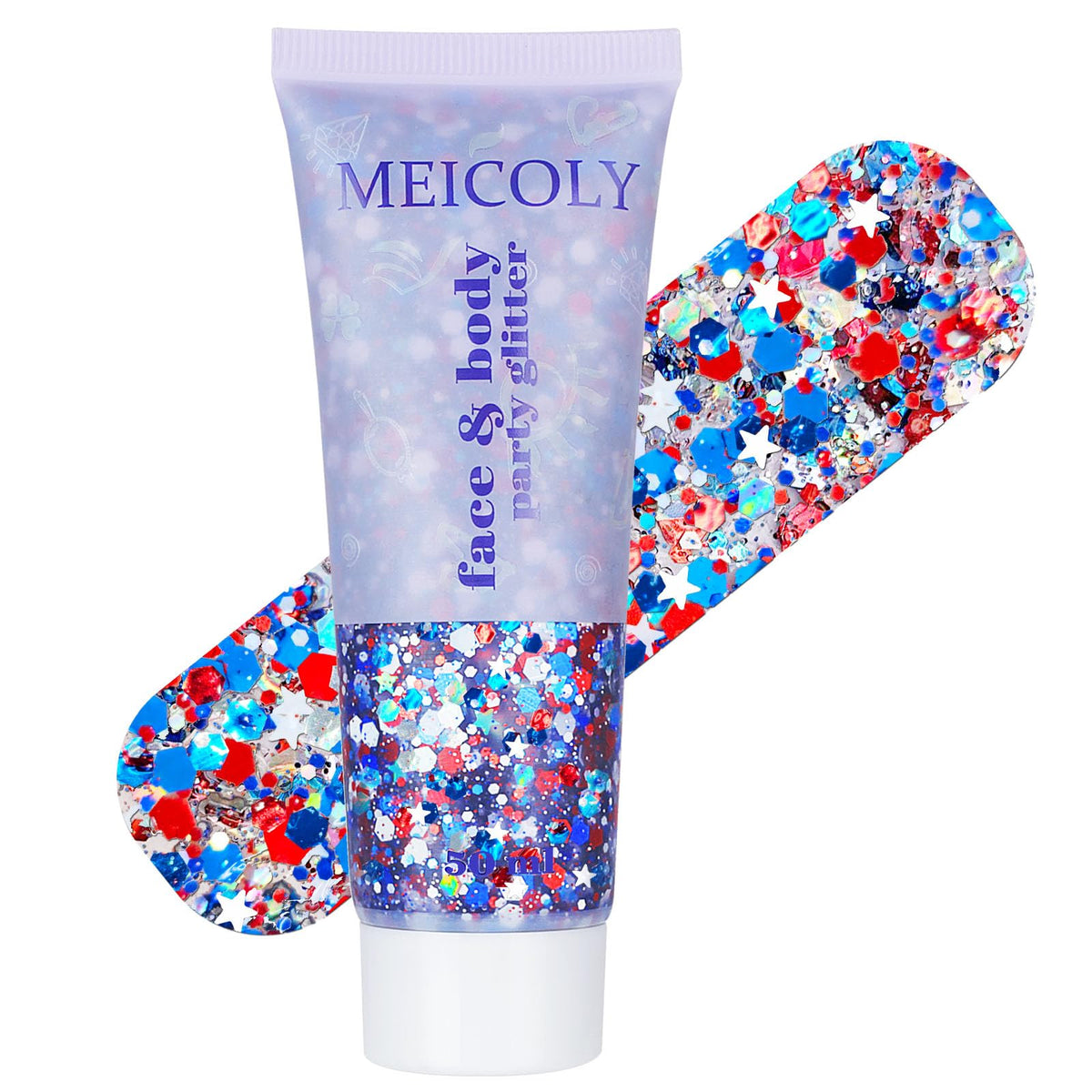 Clear White Face Body Glitter Gel, Halloween Mermaid Fairy Hair Glitter Makeup for Kids