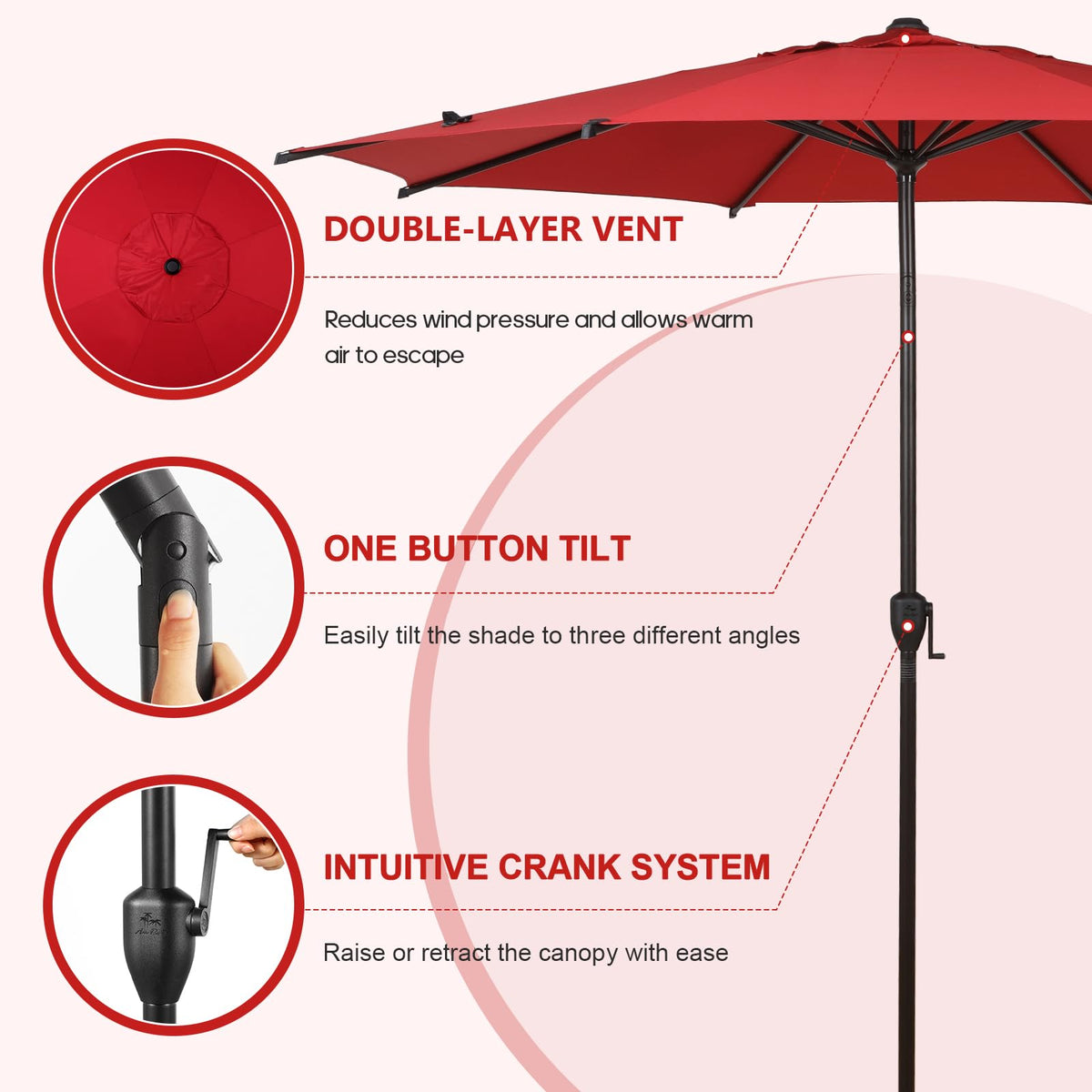 Abba Patio 7.5FT Lyon Outdoor Patio Umbrella Outdoor Table Umbrella with Push Button Tilt and Crank Market Umbrella 6 Sturdy Ribs UV Protection Waterproof for Garden Deck Backyard Pool Grey Father Jim Norris notebooks