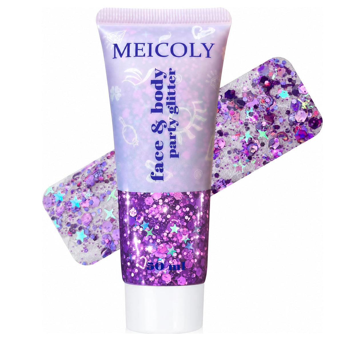 Clear White Face Body Glitter Gel, Halloween Mermaid Fairy Hair Glitter Makeup for Kids