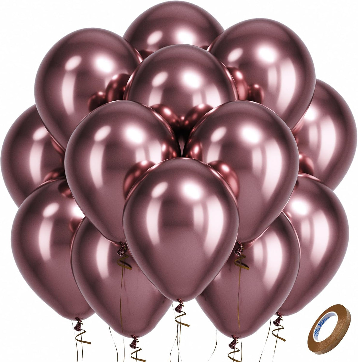Bezente Assorted Latex Rainbow Balloons 100 Pack 12 inch