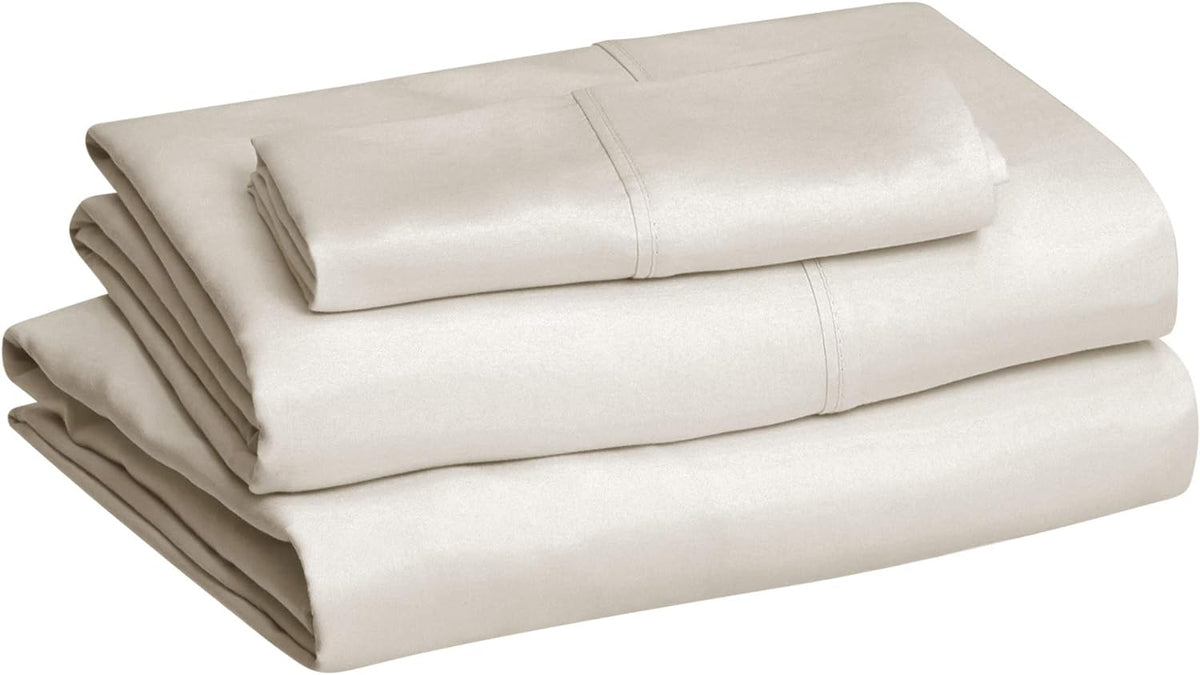 Amazon Basics Lightweight Super Soft Breathable Wrinkle-Resistant Microfiber 4-Piece Bed Sheet Set